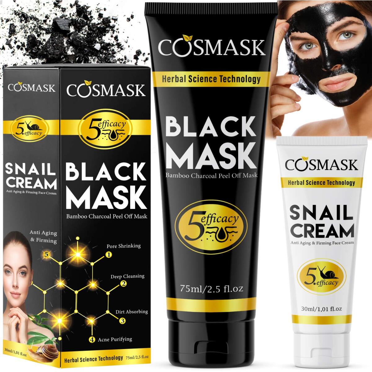 Cosmask Black Mask Sivilce-Siyah Nokta Karşıtı Soyulabilen Maske