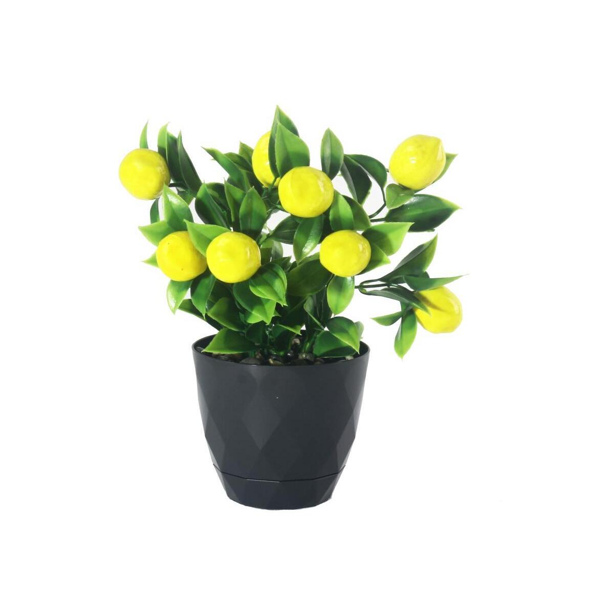 Yapay Çiçek Limon Ağacı Siyah Saksıda Ve Dekoratif