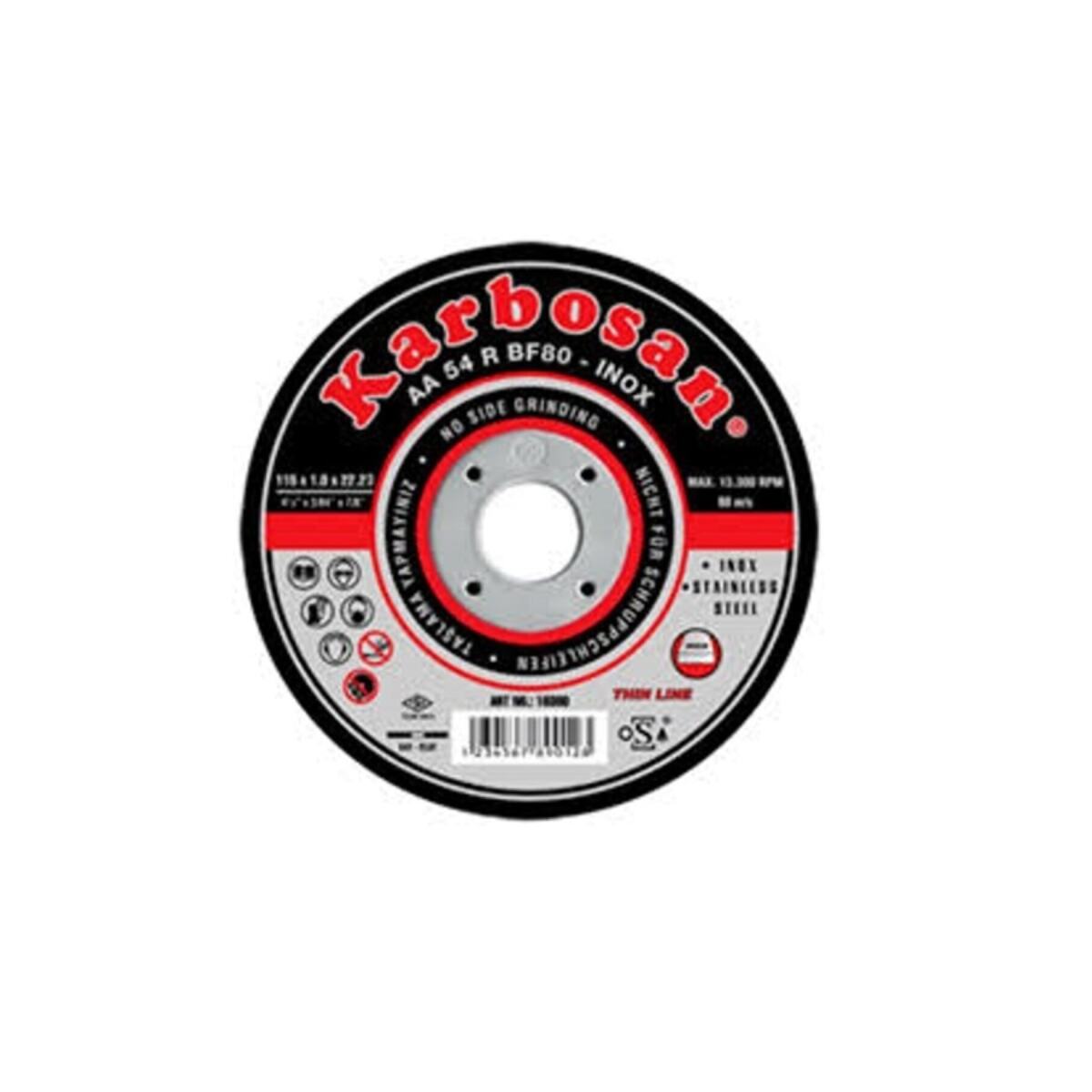 25 Adet Inox Metal Kesme Taşı 115X1.0X22 Mm Inox Kesici Disk