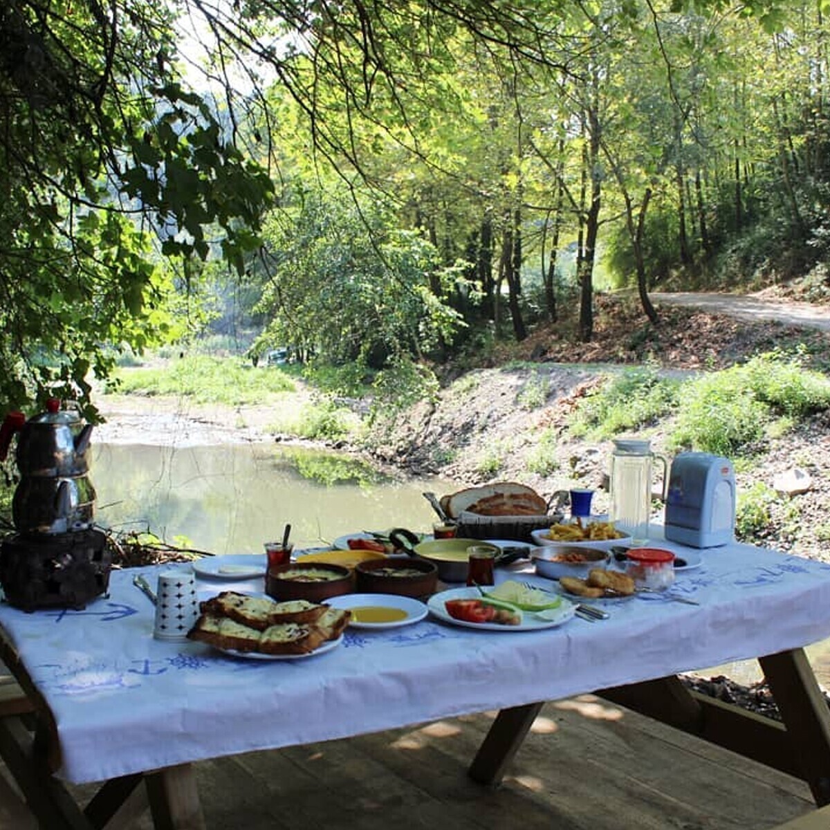 Yuvacık Barajı Saklı Vadi Camping'te Doğayla İçiçe Organik Serpme Kahvaltı
