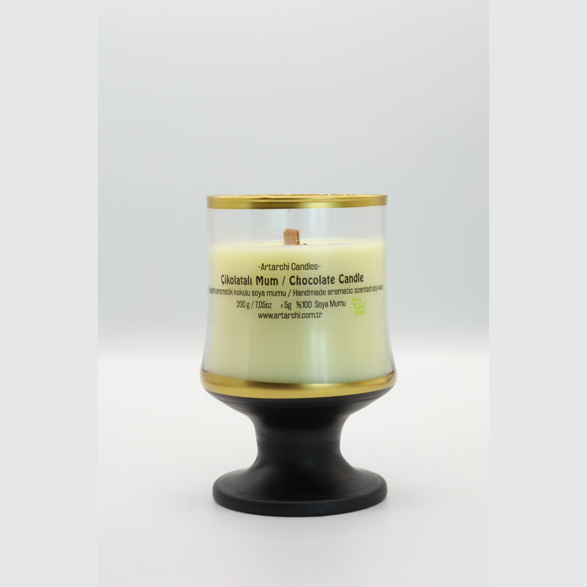 Kahveli Mum & Coffee Candle / Çift Bambu Fitil 200Gr Aromatik Kokulu %100 Doğal Soya Mumu