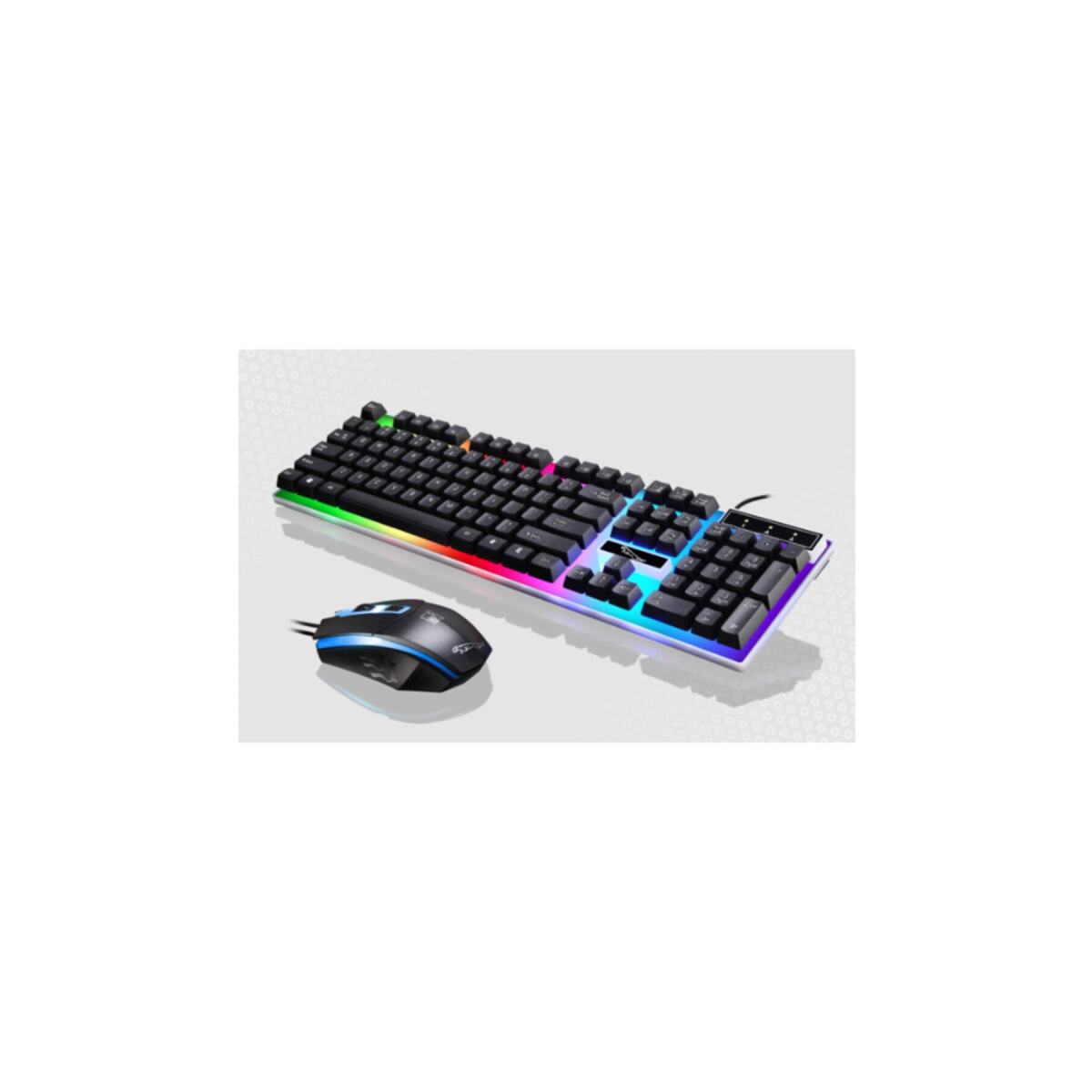 G21 Usb Led Işıklı Oyuncu Klavye Ve Mouse Set - Siyah
