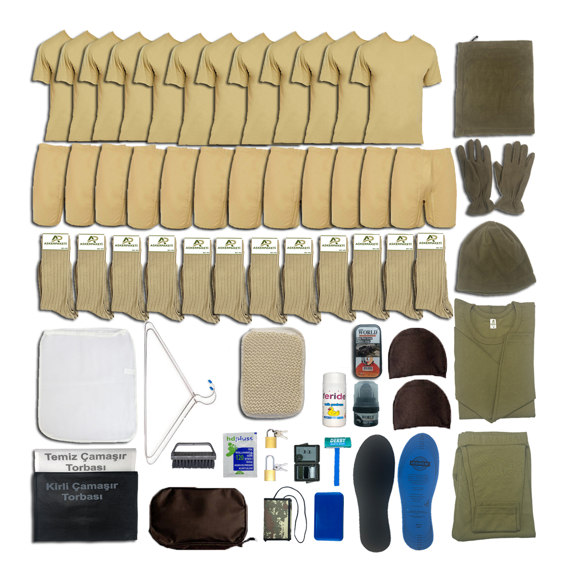 12’Li Kışlık Temel Asker Seti: Kışlık Bedelli Asker Malzeme Paketi