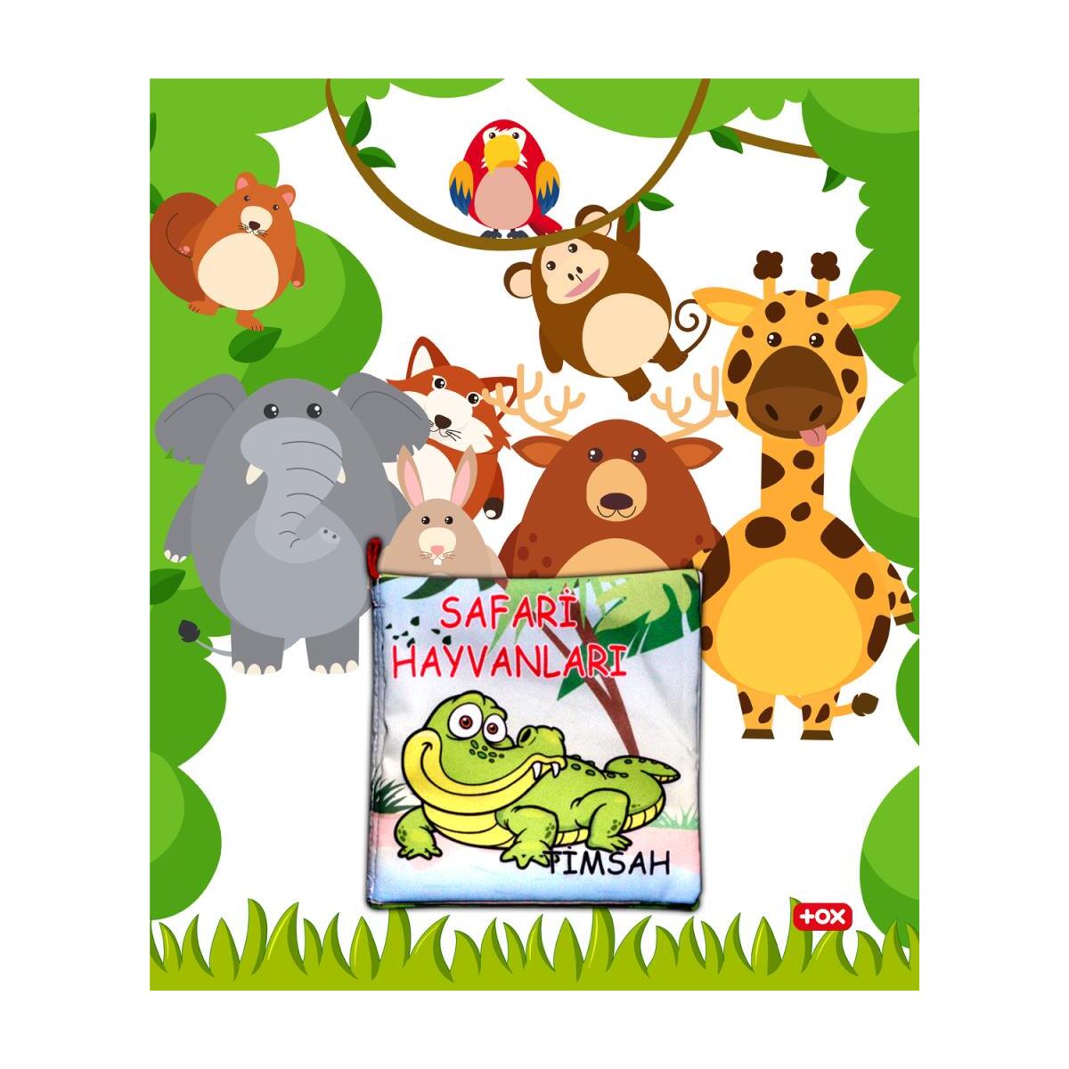 Tox Safari Hayvanları Kumaş Sessiz Kitap T057 - Bez Kitap , Eğitici Oyuncak , Yumuşak Ve Hışırtılı