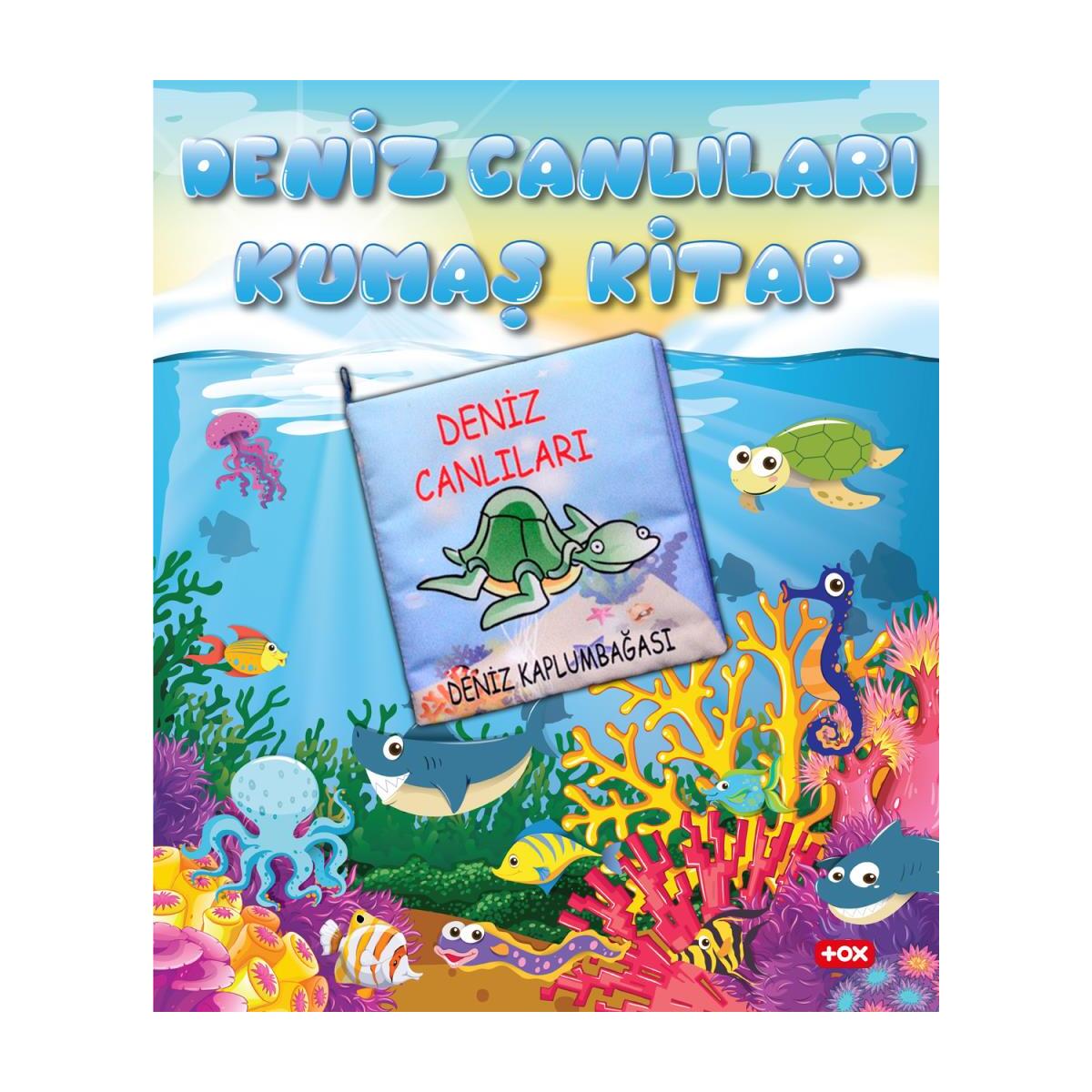 Tox Deniz Canlıları Kumaş Sessiz Kitap T059 - Bez Kitap , Eğitici Oyuncak , Yumuşak Ve Hışırtılı