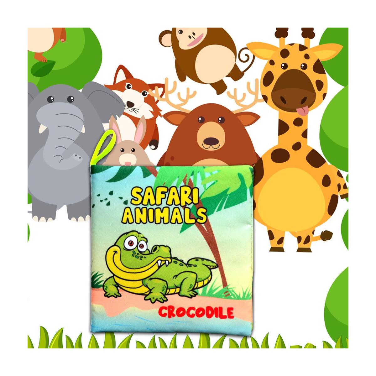 Tox İngilizce Safari Hayvanları Kumaş Sessiz Kitap E130 - Bez Kitap , Eğitici Oyuncak , Yumuşak Ve Hışırtılı