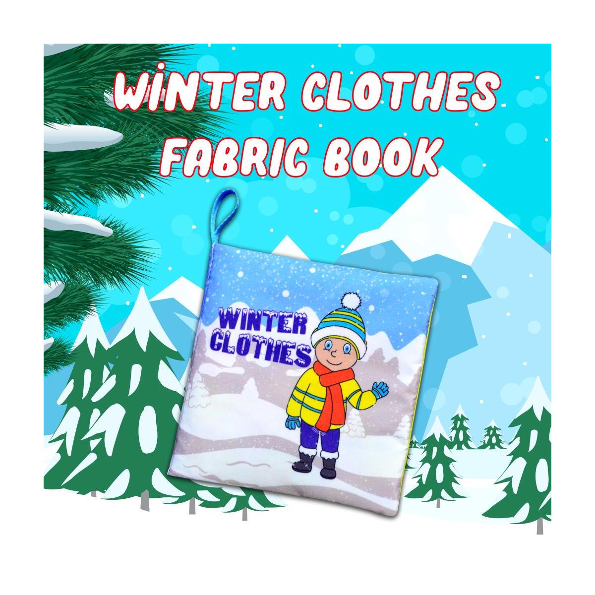 Tox İngilizce Kışlık Giysiler Kumaş Sessiz Kitap E124 - Bez Kitap , Eğitici Oyuncak , Yumuşak Ve Hışırtılı