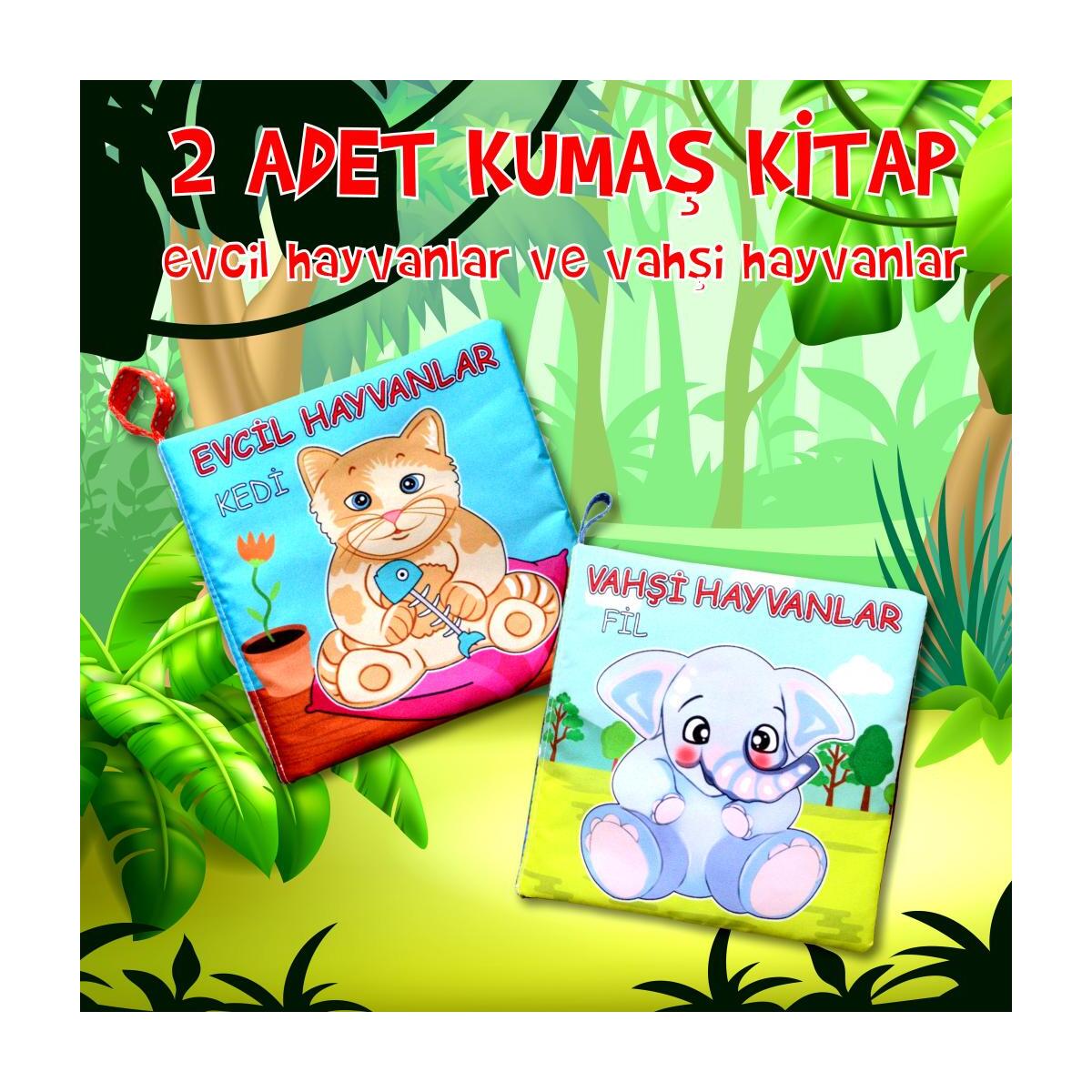 2 Kitap Tox Evcil Hayvanlar Ve Vahşi Hayvanlar Kumaş Sessiz Kitap T110 T111 - Bez Kitap , Eğitici Oyuncak , Yumuşak Ve Hışırtılı