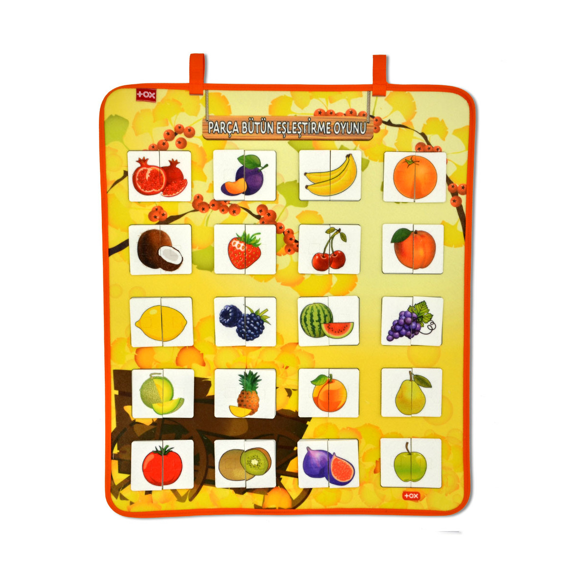 Parça Bütün Eşleştirme Oyunu (Meyveler) Keçe Cırtlı Duvar Panosu , Eğitici Oyuncak