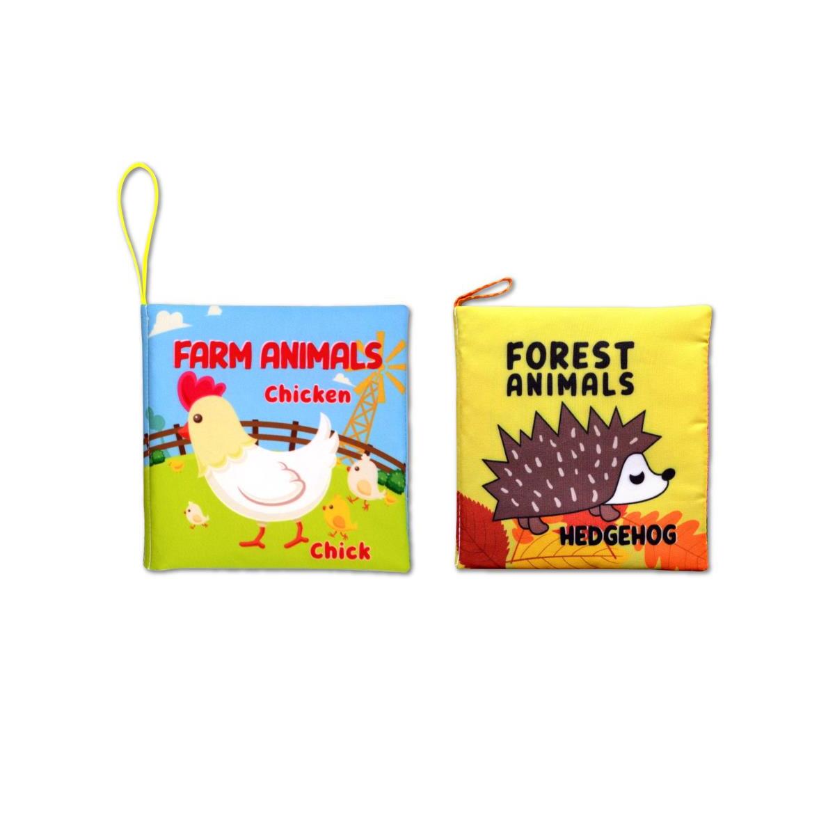 2 Kitap Tox İngilizce Çiftlik Hayvanları Ve Orman Hayvanları Kumaş Sessiz Kitap E127 E119 - Bez Kitap , Eğitici Oyuncak , Yumuşak Ve Hışırtılı