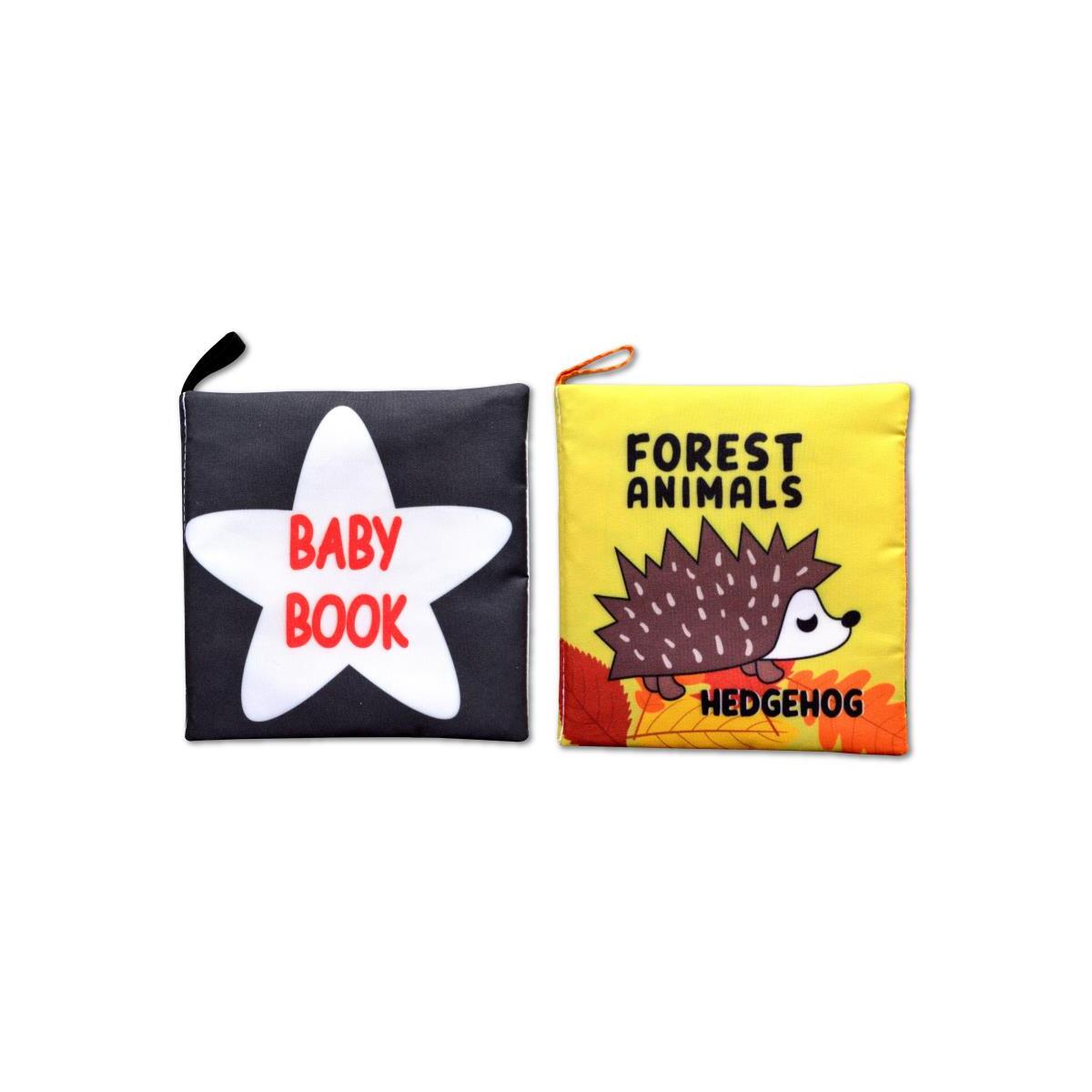 2 Kitap Tox İngilizce Siyah-Beyaz Bebek Ve Orman Hayvanları Kumaş Sessiz Kitap E136 E127 - Bez Kitap , Eğitici Oyuncak , Yumuşak Ve Hışırtılı
