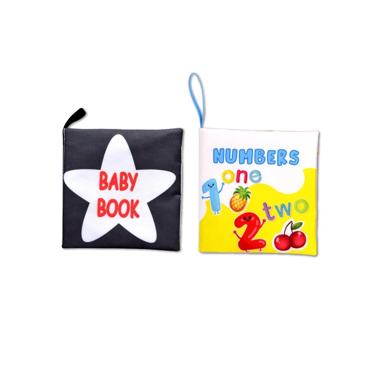2 Kitap Tox İngilizce Siyah Beyaz Bebek Ve Rakamlar Kumaş Sessiz Kitap E128 E136 - Bez Kitap , Eğitici Oyuncak , Yumuşak Ve Hışırtılı