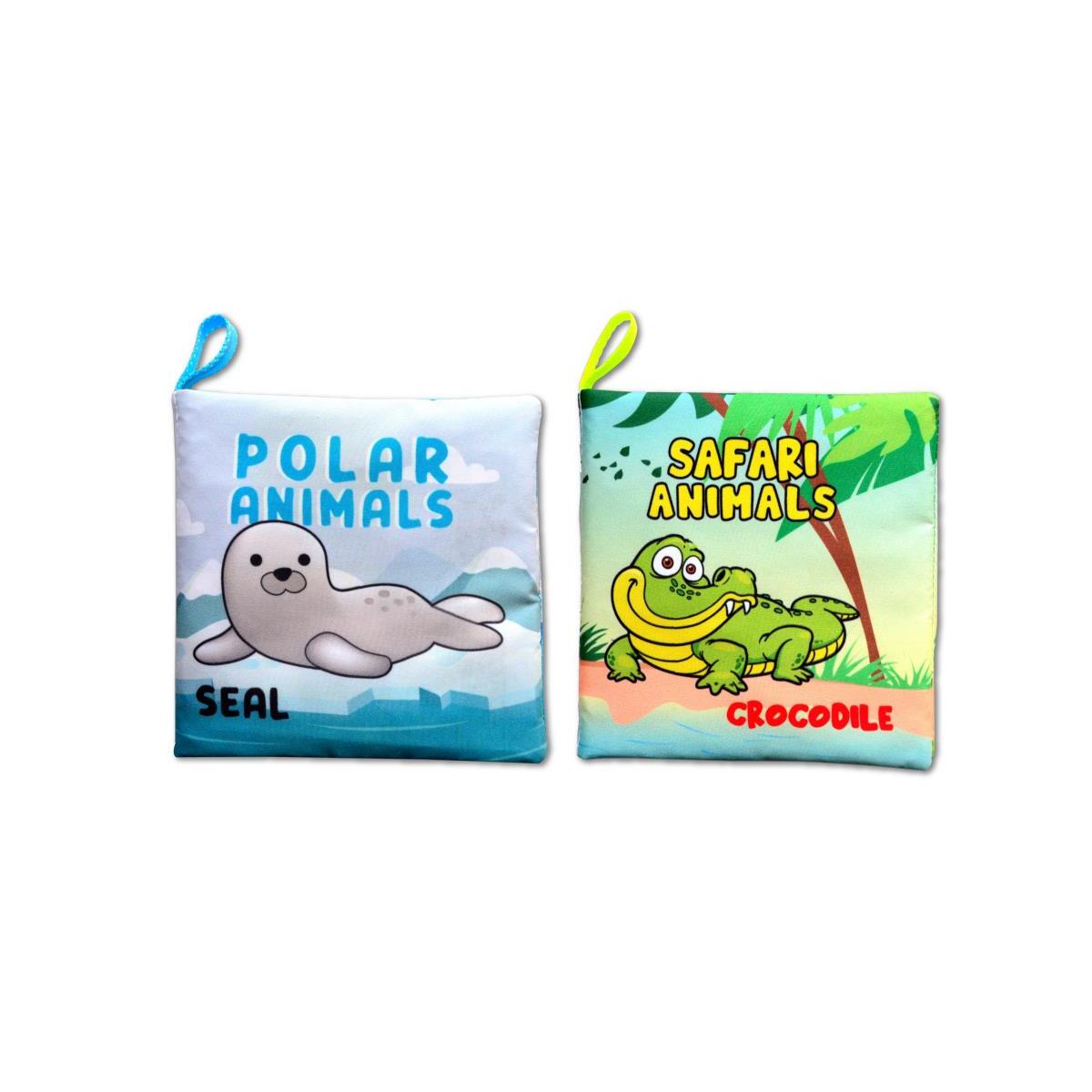 2 Kitap Tox İngilizce Kutup Hayvanları Ve Safari Hayvanları Kumaş Sessiz Kitap E125 E130 - Bez Kitap , Eğitici Oyuncak , Yumuşak Ve Hışırtılı