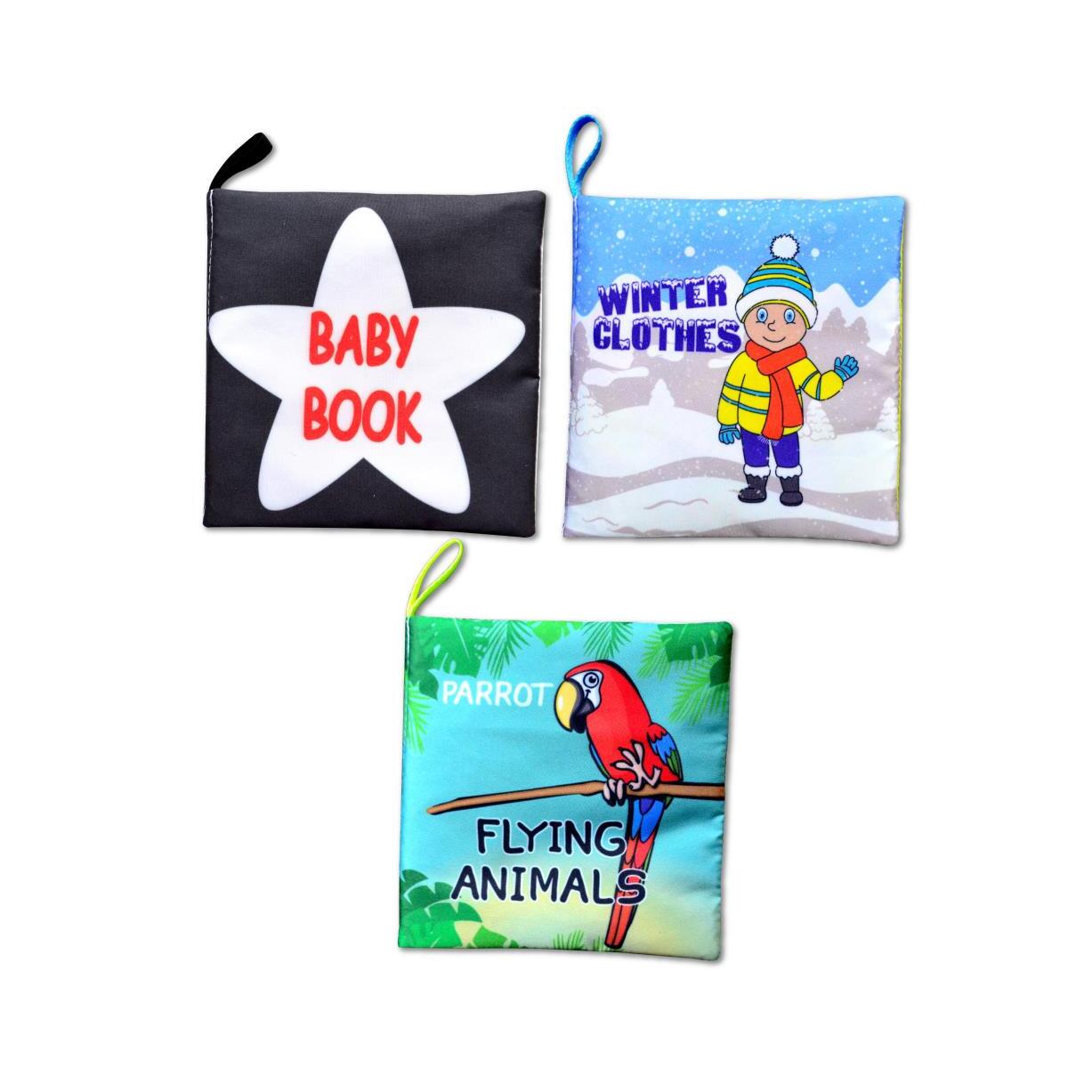 3 Kitap Tox İngilizce Siyah-Beyaz Bebek , Kışlık Giysiler Ve Uçan Hayvanlar Kumaş Sessiz Kitap E125 E133 E136 - Bez Kitap , Eğitici Oyuncak , Yumuşak Ve Hışırtılı