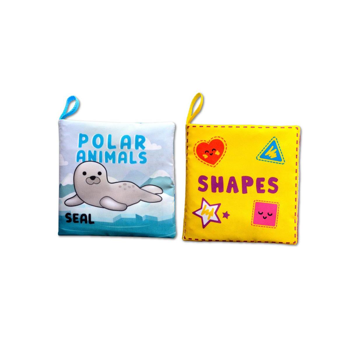 2 Kitap Tox İngilizce Kutup Hayvanları Ve Şekiller Kumaş Sessiz Kitap E125 E131 - Bez Kitap , Eğitici Oyuncak , Yumuşak Ve Hışırtılı