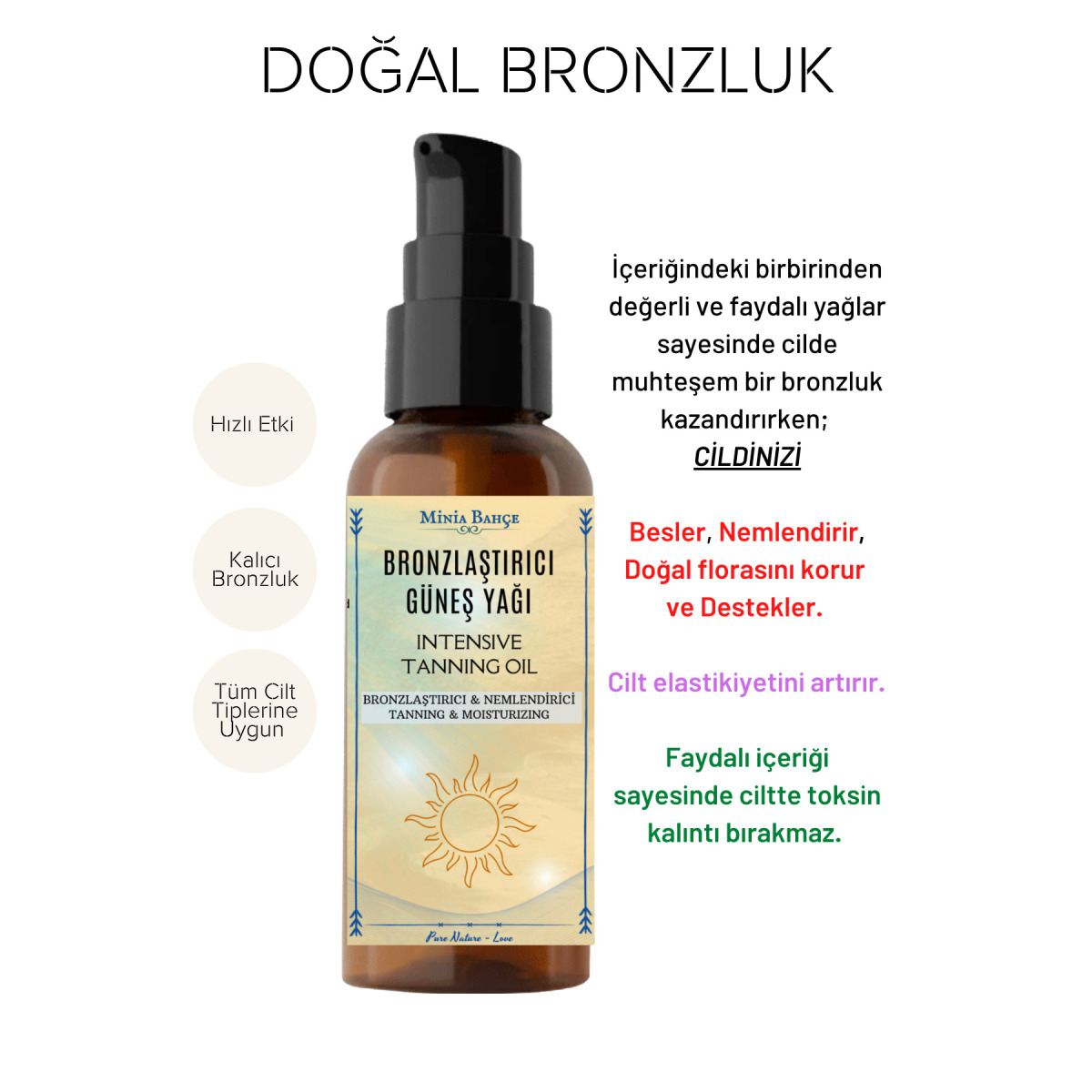 Bronzlaştırıcı Güneş Yağı 100 Ml