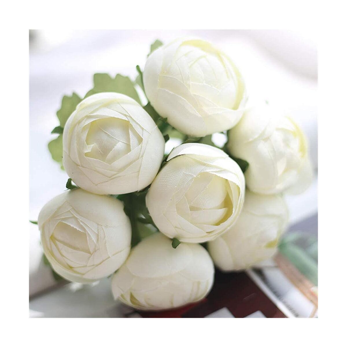 Yapay Çiçek 10Lu Beyaz Şakayık Demeti Erengül Gelin Buketi Çiçeği