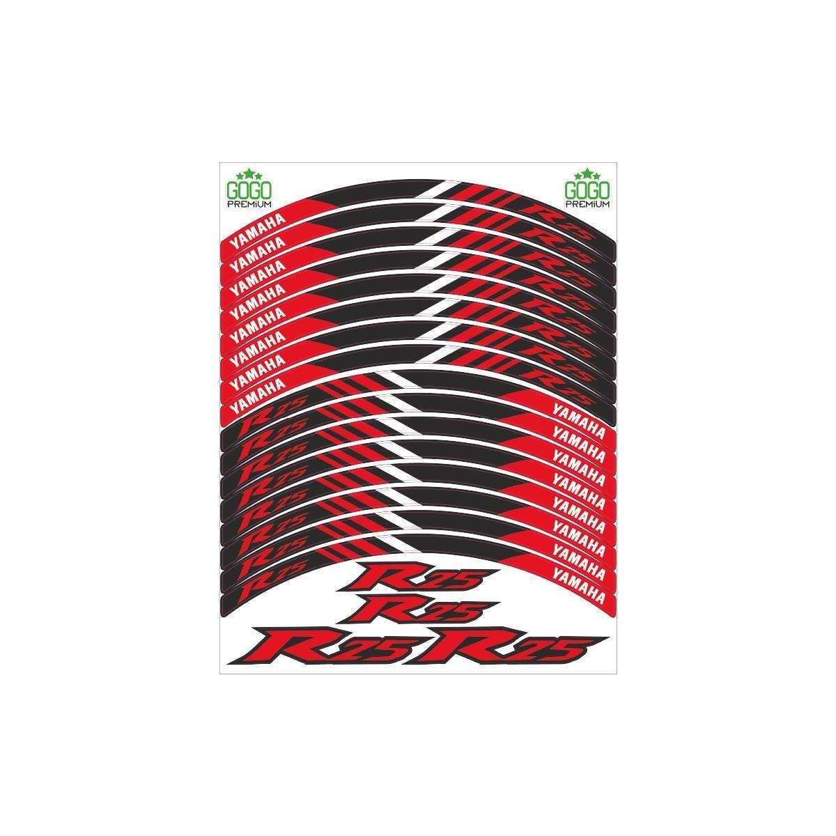 Yamaha Reflektör Kırmızı Baskı Yamaha R25 Uyumlu Jant Şeridi