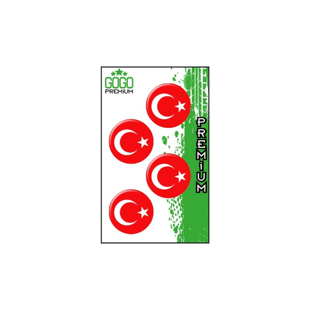 Sevenkardeşler Türk Bayrağı 2 (3X3 Cm) Dörtlü Damla Etiket