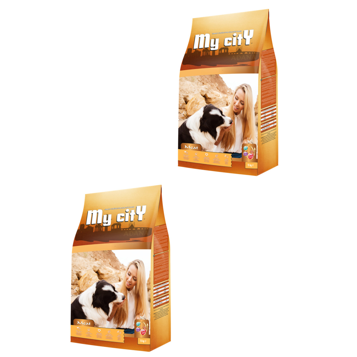 2 Adet My City Kuzu Etli Pirinçli Yetişkin Köpek Maması 15 Kg