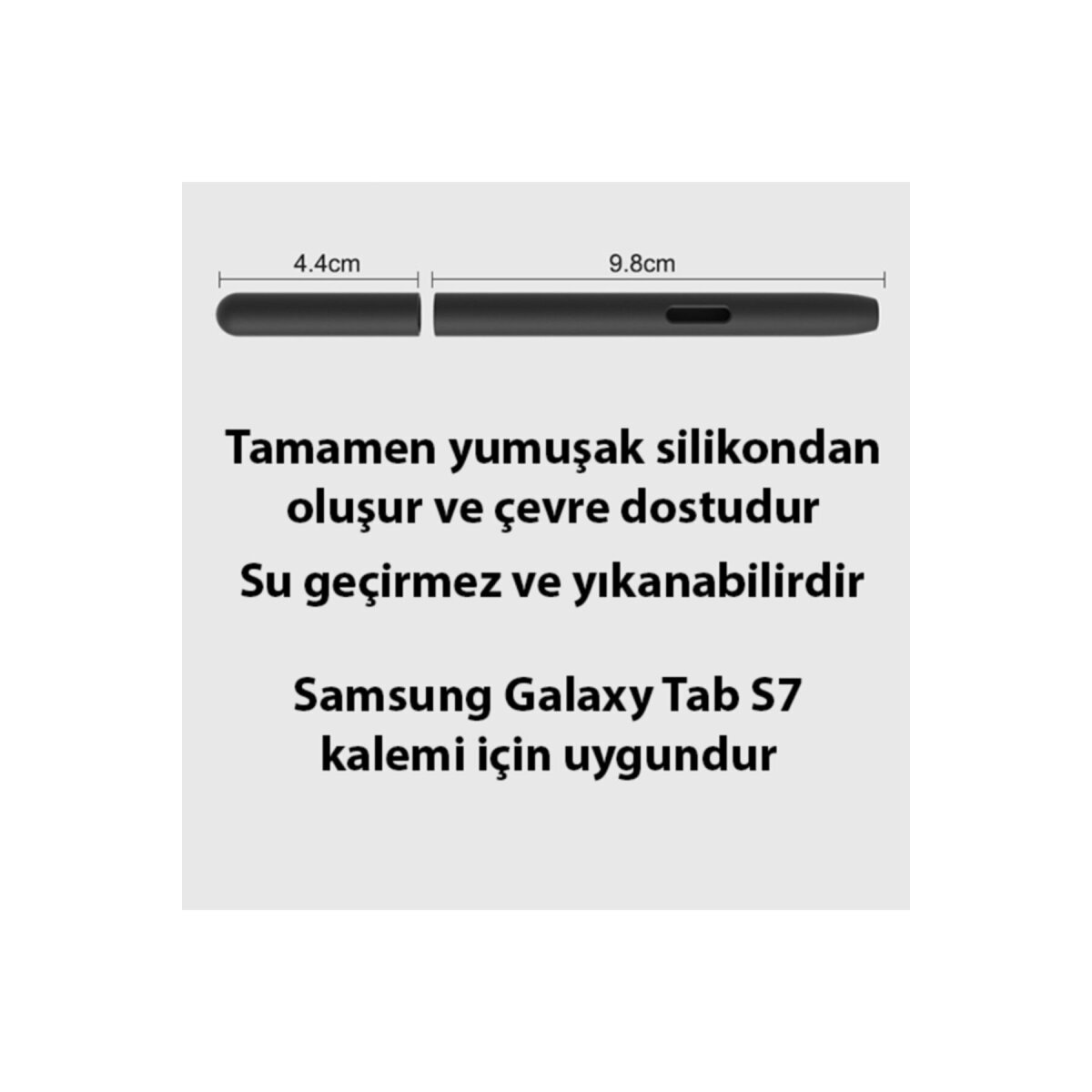 Ally Samsung Galaxy Tab S7 Kalemi Için Koruyucu Silikon Kılıf Gri