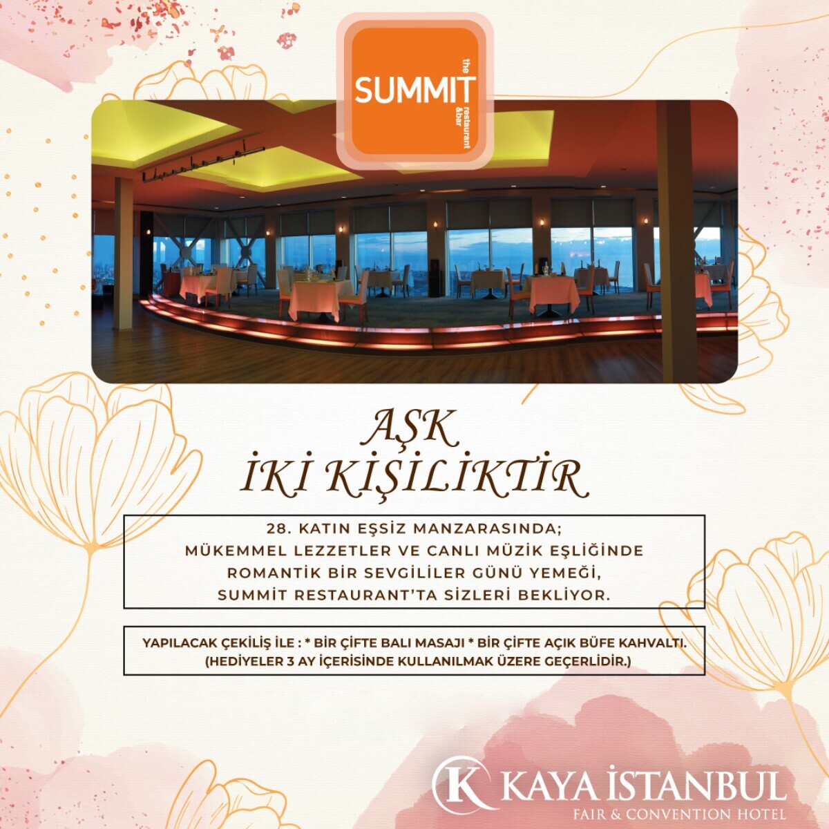 Kaya İstanbul Fair & Convention Otel'de Sevgililer Günü'ne Özel Akşam Yemeği