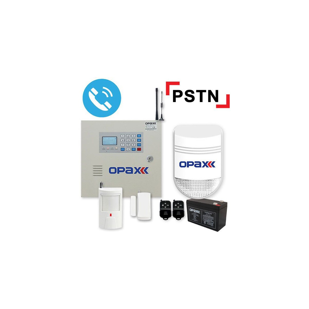 Opax-2545 Pstn Panel & Bgr-10 Kablolu Sirenli Full Alarm Seti