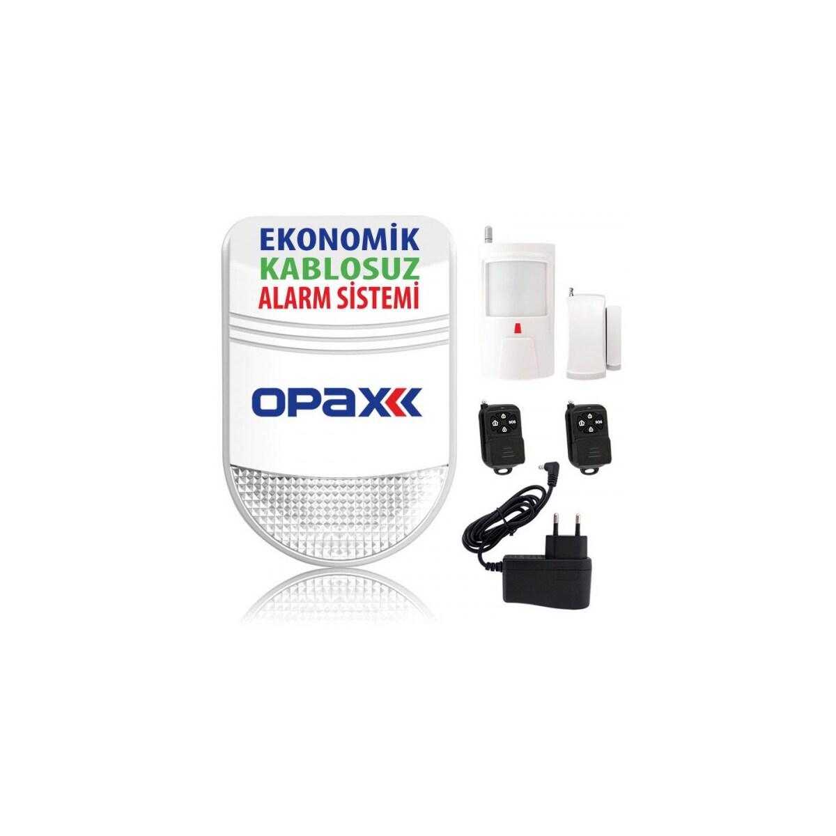 Opax Bgr-06 Ekonomik Kablosuz Alarm Sistemi (Siren+Pır+Manyetik)
