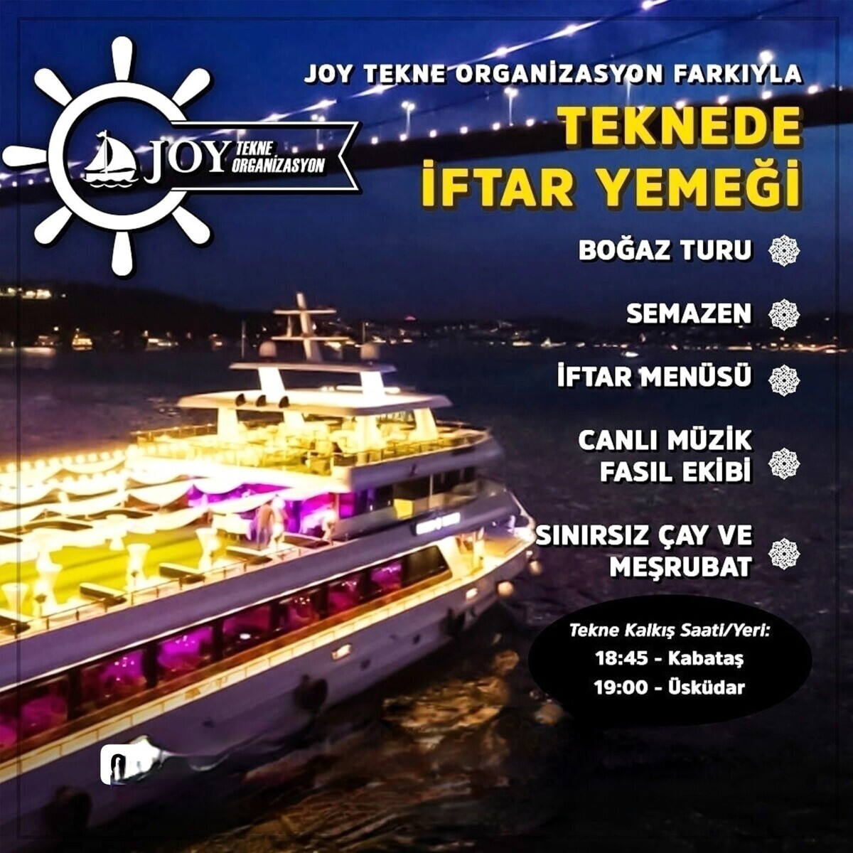 Joy Tekne’den Fasıl ve Semazen Eşliğinde Eşsiz İftar Programı