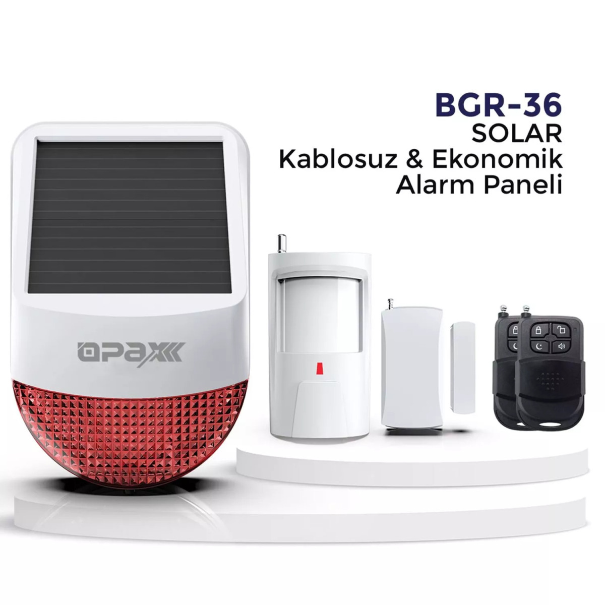 Opax Bgr-36 Solar Kablosuz Ekonomik Alarm Sistemi (Siren+Pır+Many