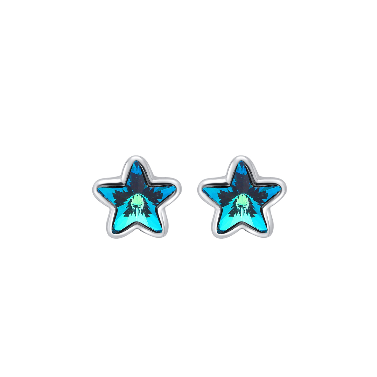 Swarovski Mavi Yıldız Küpe