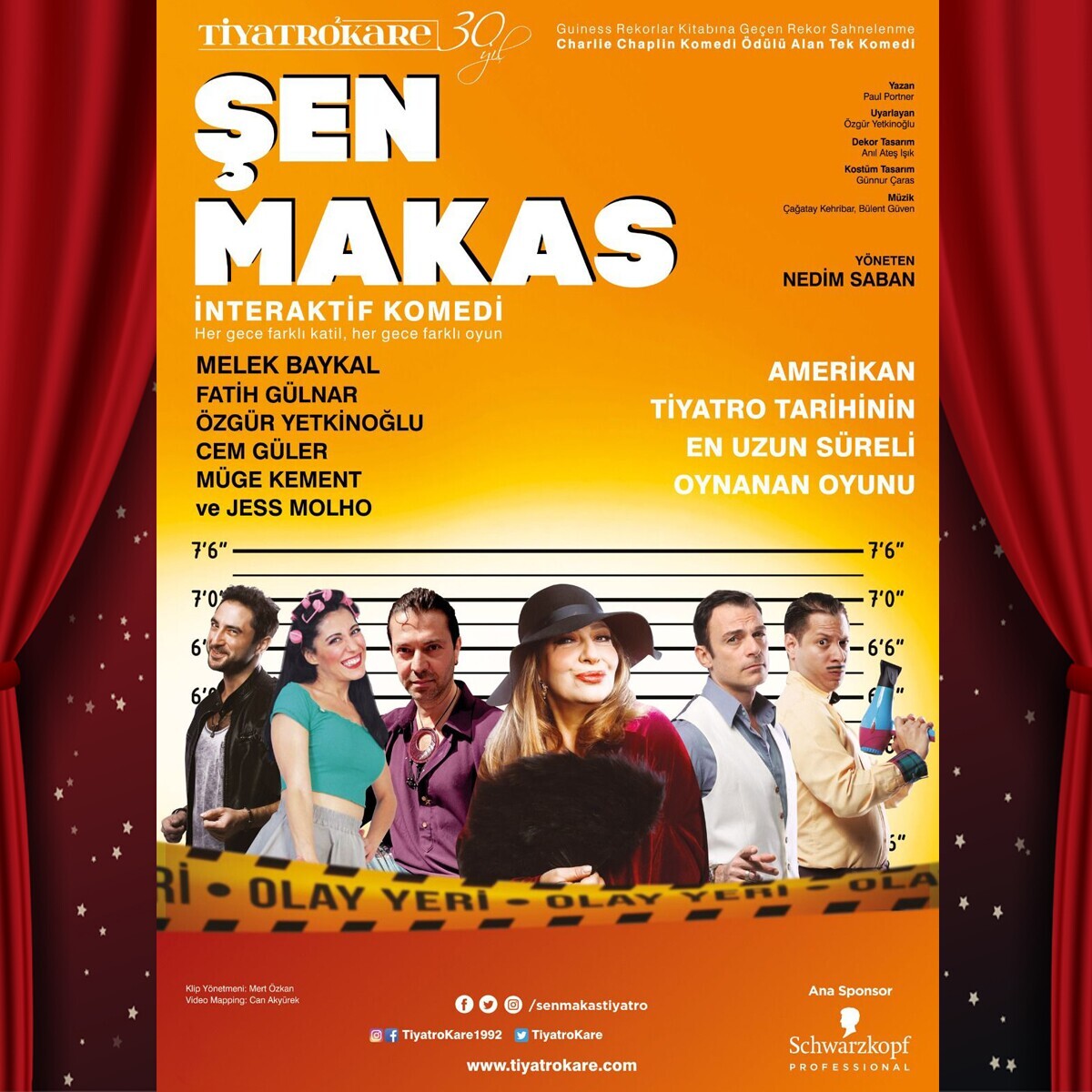 Melek Baykal, Fatih Gülnar, Özgür Yetkinoğlu, Cem Güler, Müge Kement ve Jess Molho'nun Sahnelediği 'Şen Makas' Tiyatro Oyunu Bileti