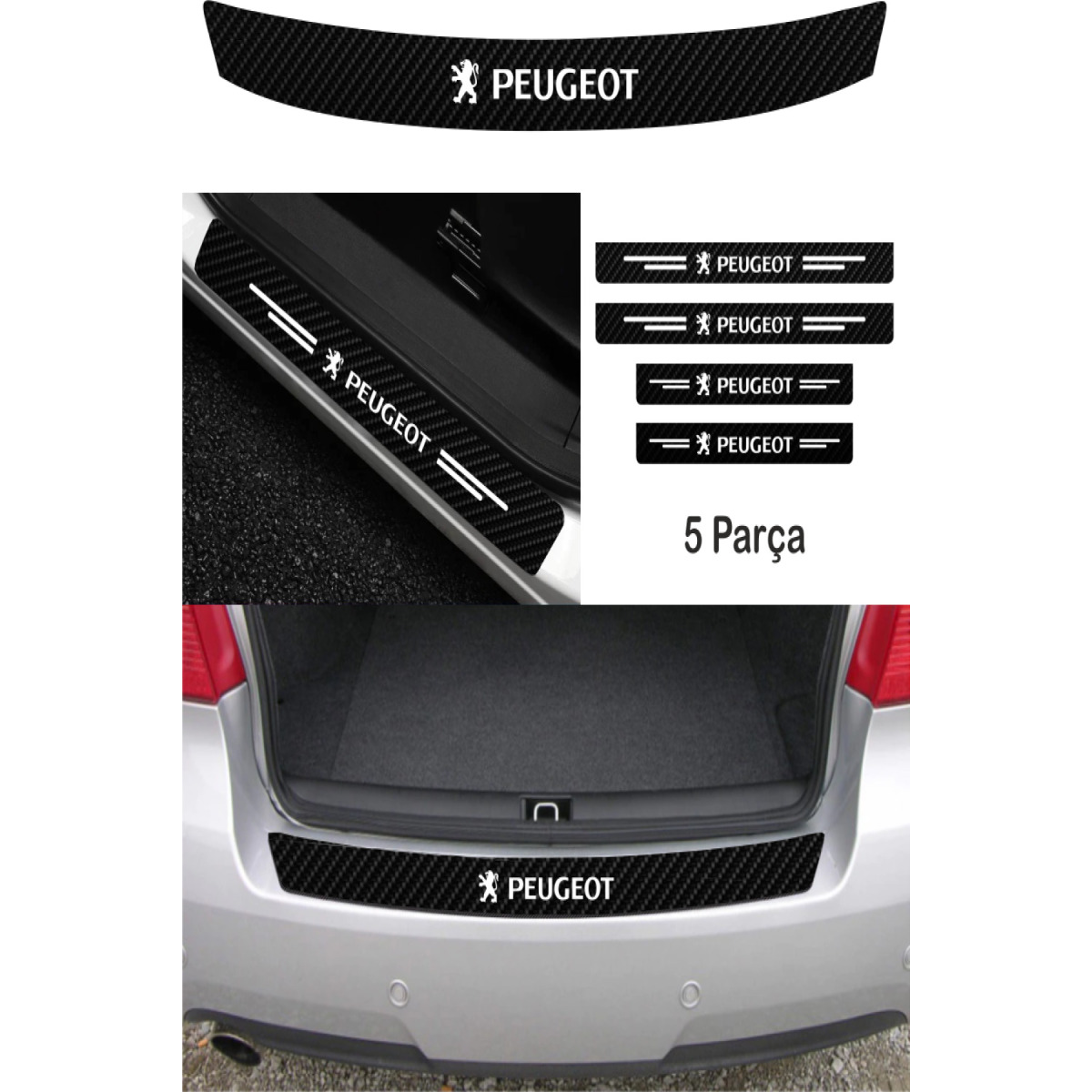 Peugeot 2008 Bağaj Ve Kapı Eşiği Karbon Sticker (Set)