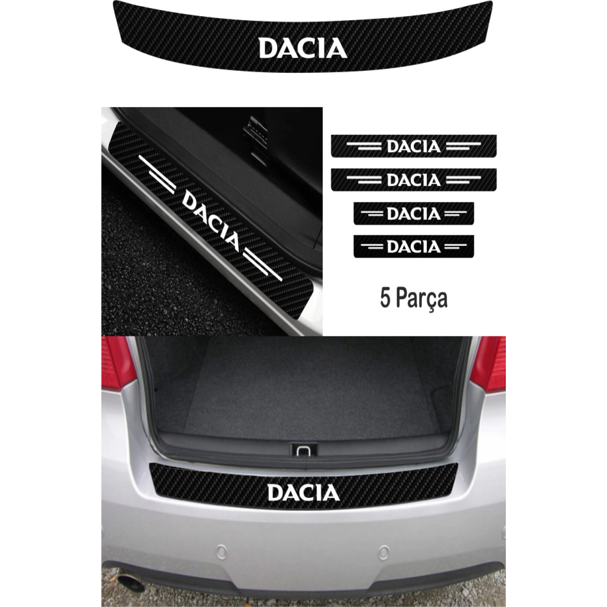 Dacia Logan Bağaj Ve Kapı Eşiği Karbon Sticker (Set)