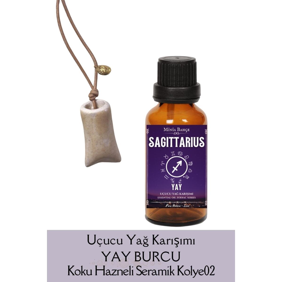 Yay Burcu - Sagittarus, Uçucu Yağ Karışımı, 10Ml & Koku Hazneli Kolye02