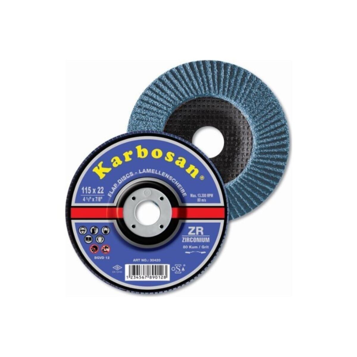 Karbosan Flap Disk Zirkonyum 115X22 Mm 1 Adet