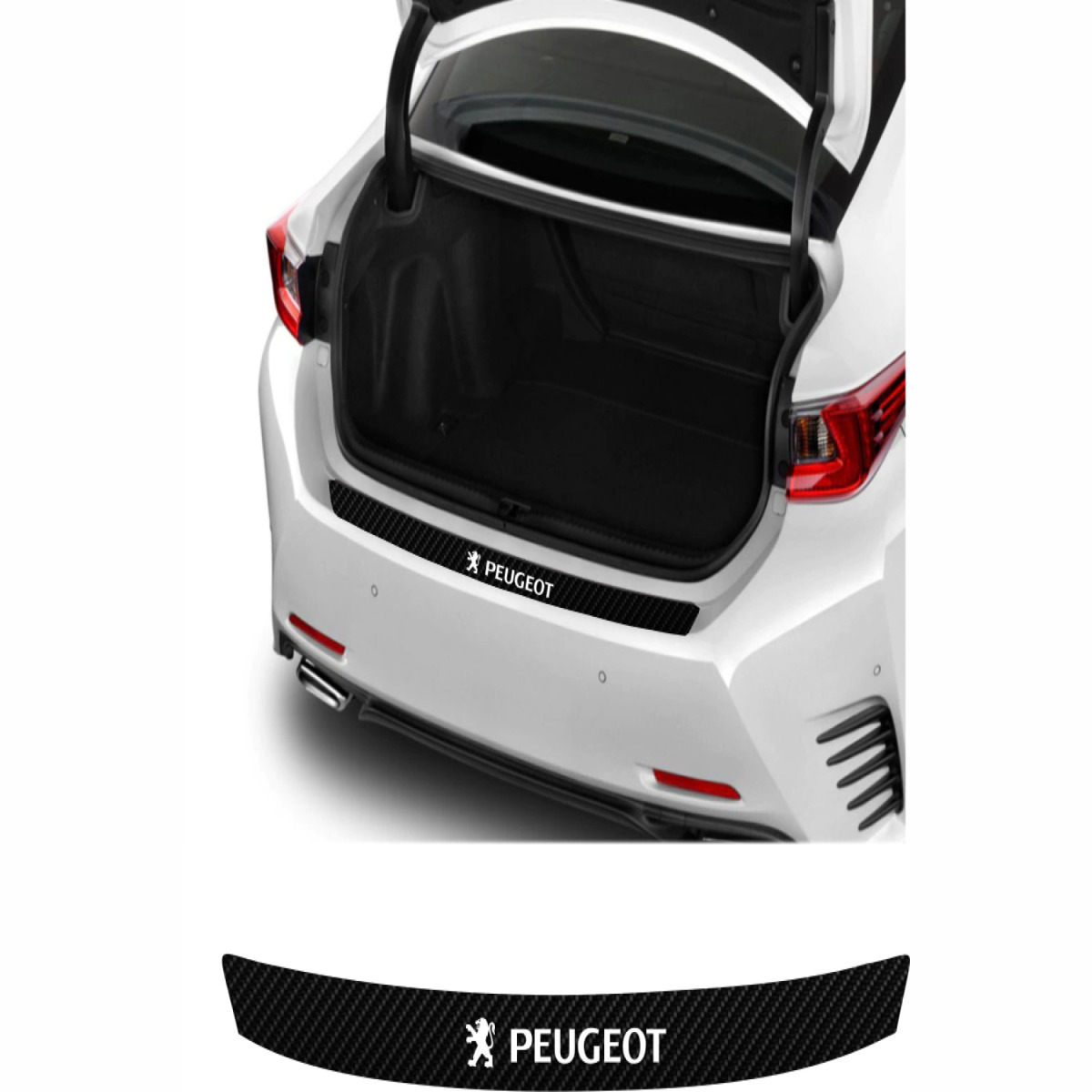 Peugeot 301 Uyumlu Oto Arka Tampon Bagaj Koruyucu Sticker 92*7 Cm