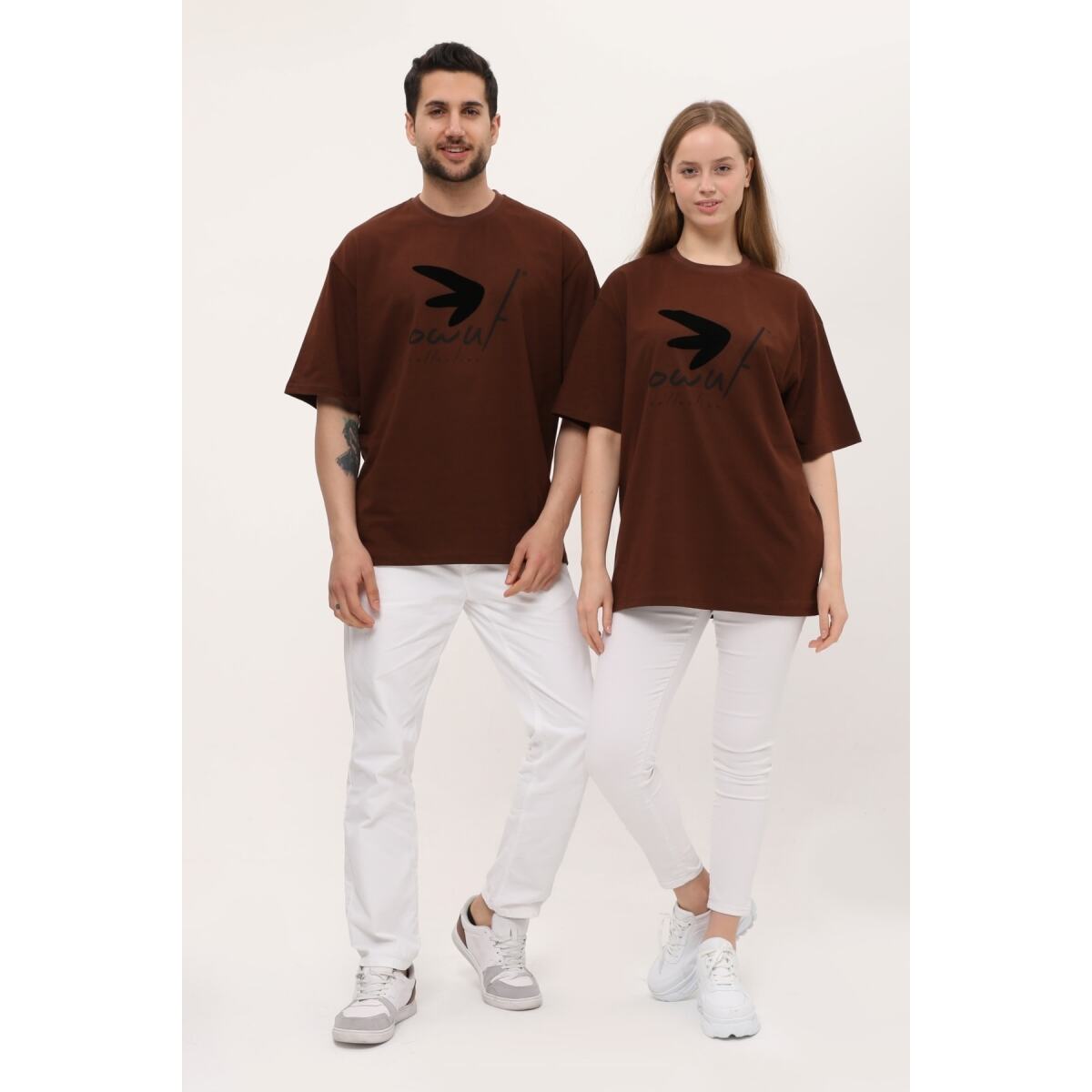 Sevgili Çift Kombinleri Flok Baskı Detaylı 2 Li Ürün T-Shirt