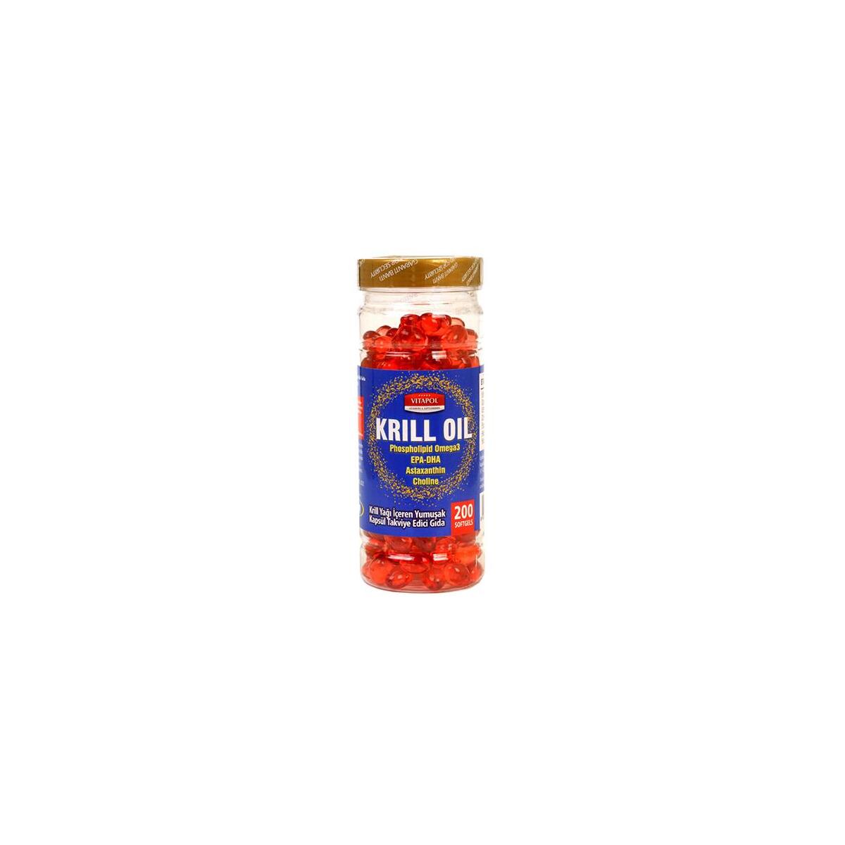 Vitapol Krill Oil 200 Yumuşak Kapsül Phospholipid Omega 3 Epa Dha Astaxanthin Choline Krill Yağı