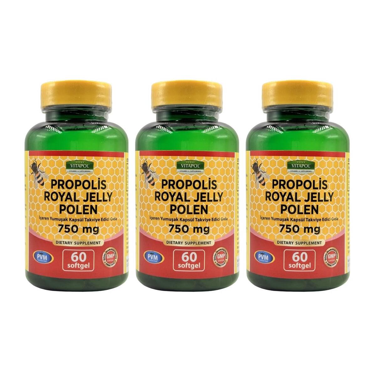 Vitapol Propolis Arı Sütü Polen 750 Mg 3X60 Kapsül