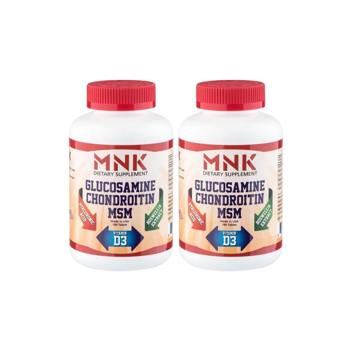 Mnk Glucosamine Chondroitin Msm 2X180 Tablet Boswellia Hyaluronic Acid Vitamin D