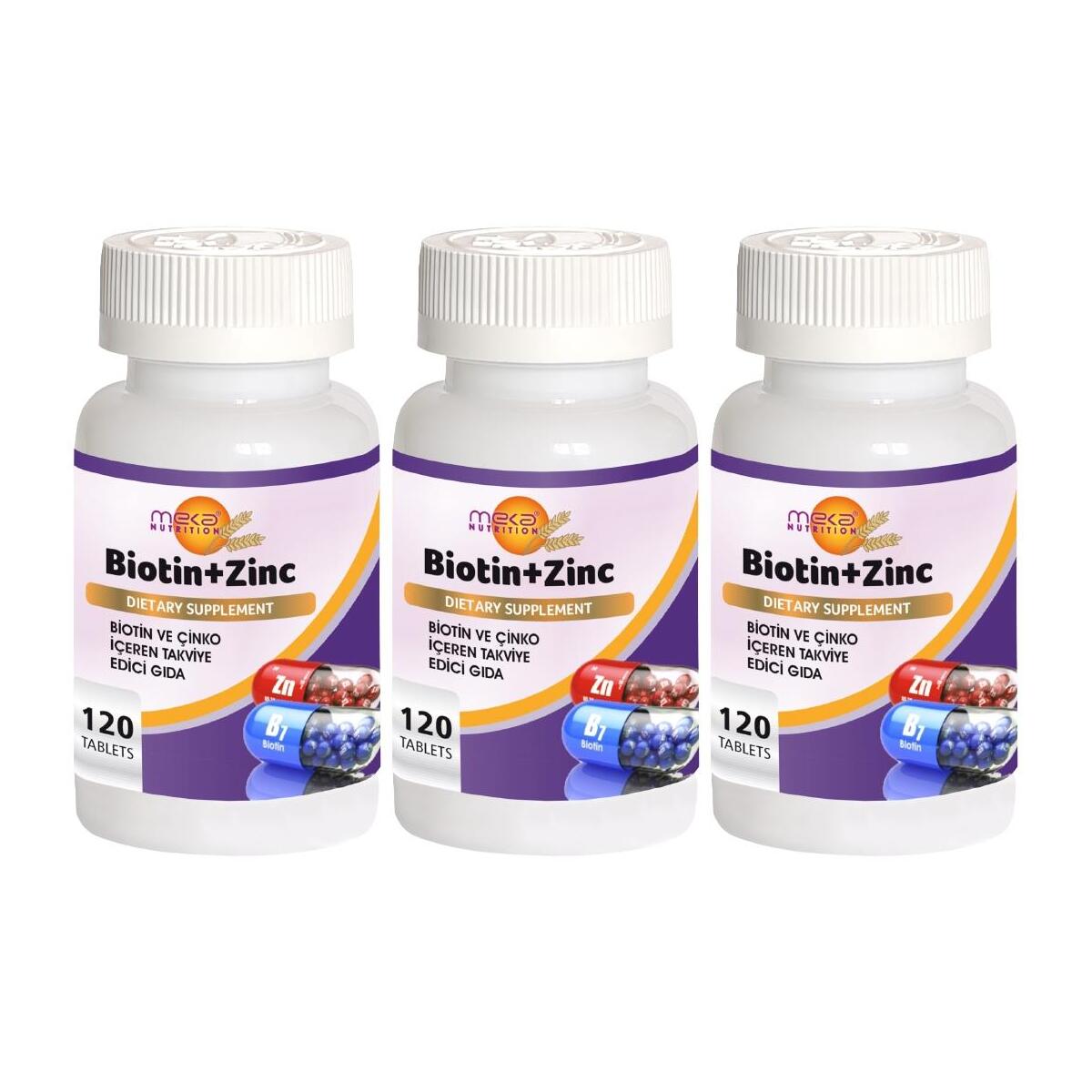 Meka Nutrition Biotin Zinc 3X120 Tablet