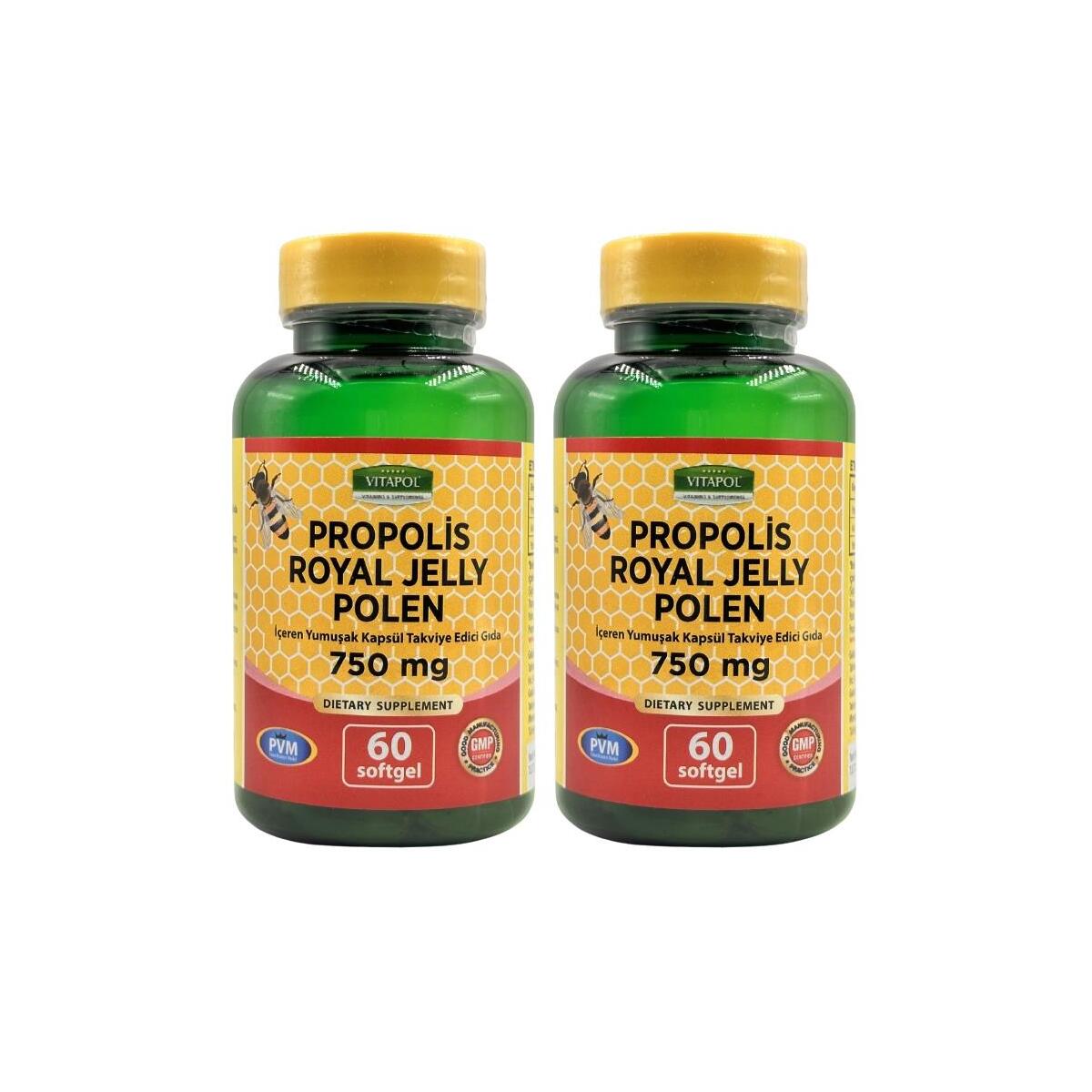 Vitapol Propolis Arı Sütü Polen 750 Mg 2X60 Kapsül