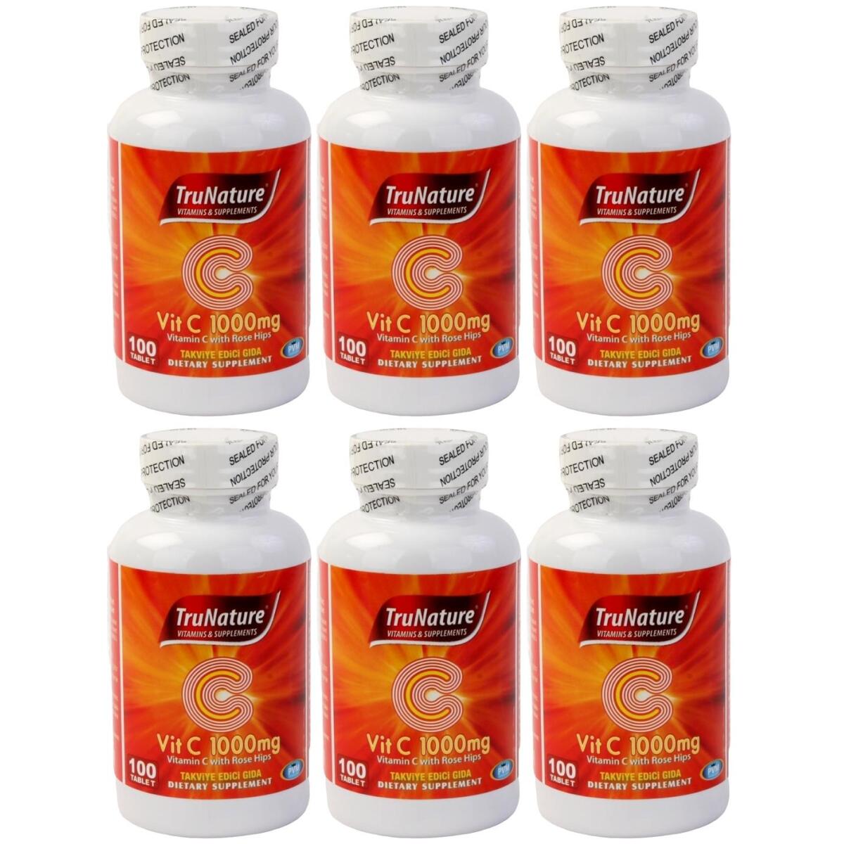 Trunature Vitamin C Vitamini 1000 Mg Rose Hips 6X100 Tablet Kuşburnu Ekstresi