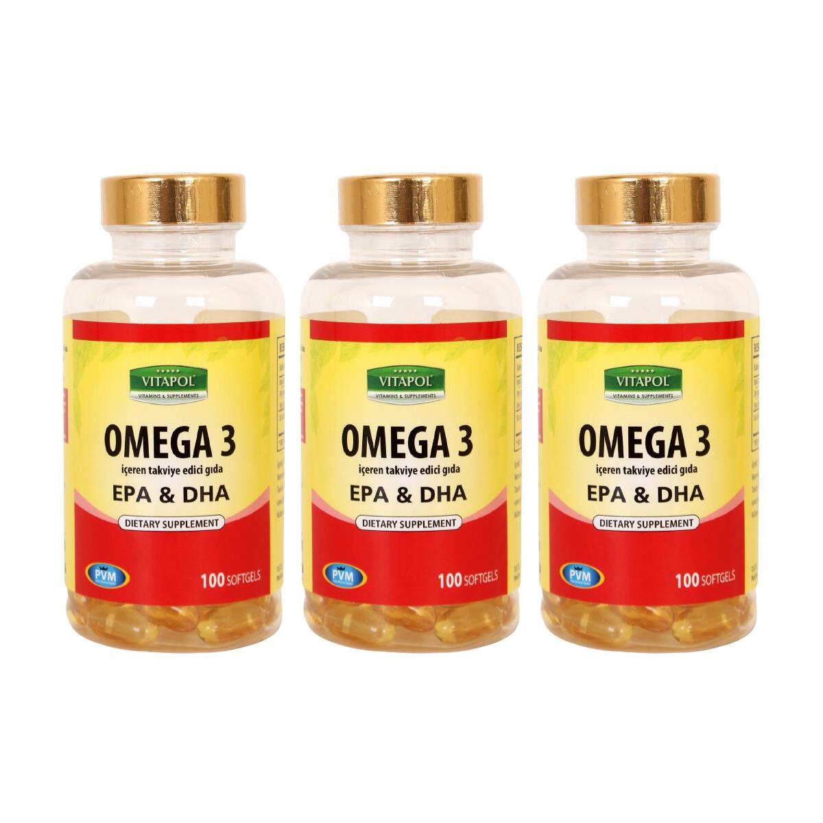 Vitapol Omega 3 1000 Mg Balık Yağı 3X100 Softgel