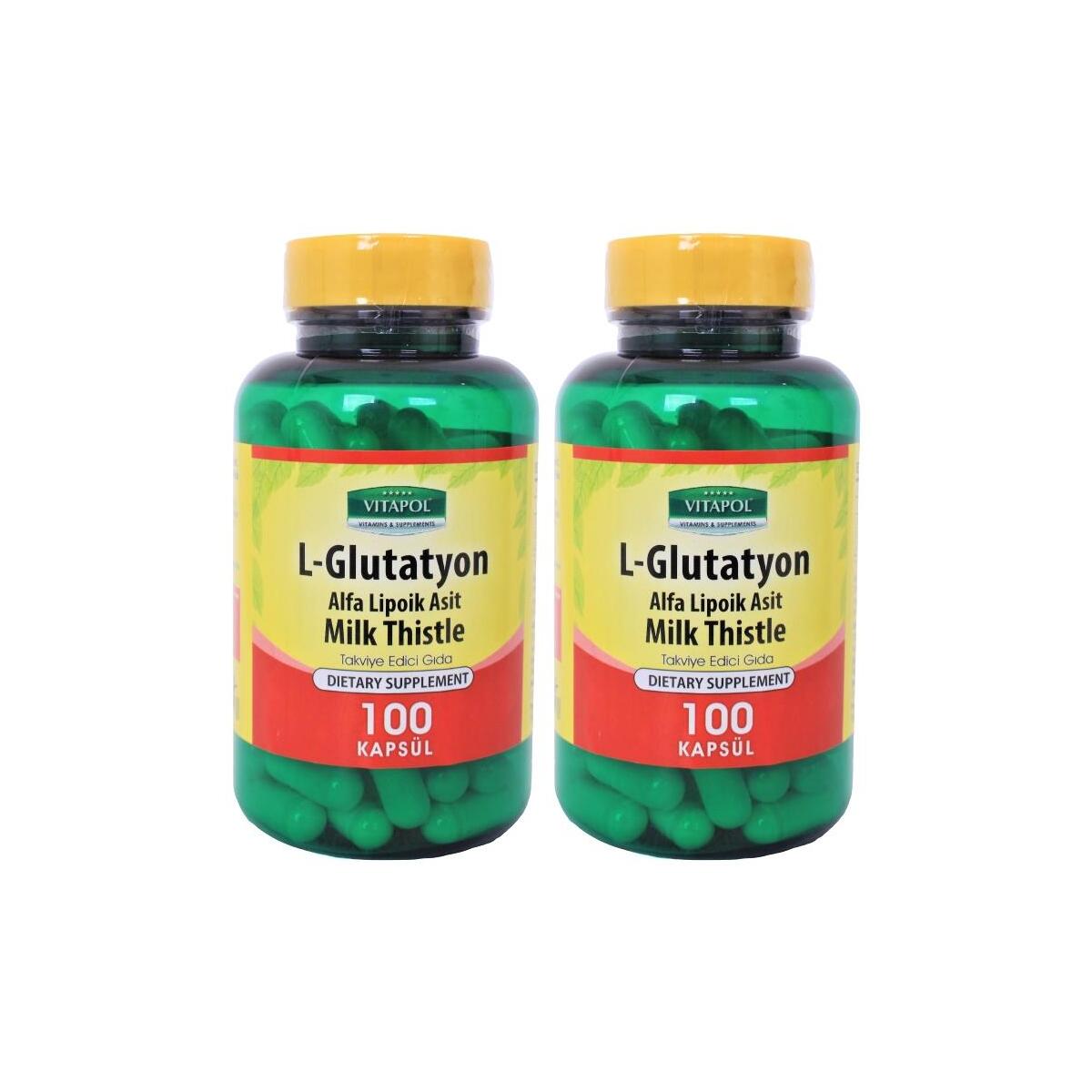 Vitapol L-Glutatyon 500 Mg 2X100 Kapsül Deve Dikeni Enginar Alfa Lipoik Asit L-Glutathione