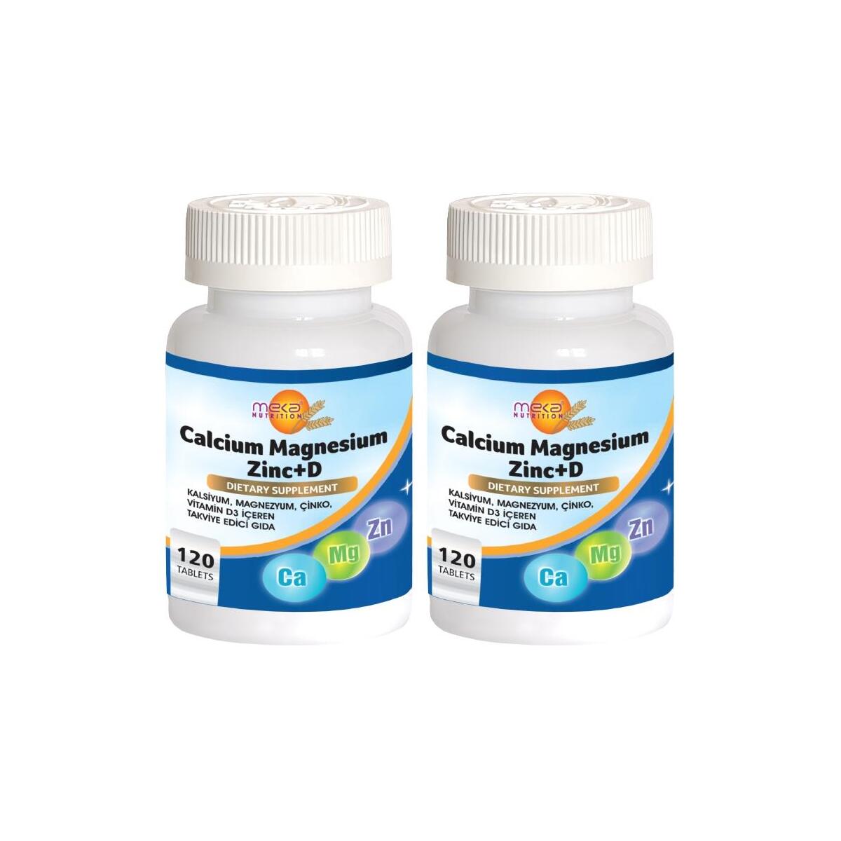 Meka Nutrition Kalsiyum Magnezyum Çinko D Vitamini 2X120 Tablet
