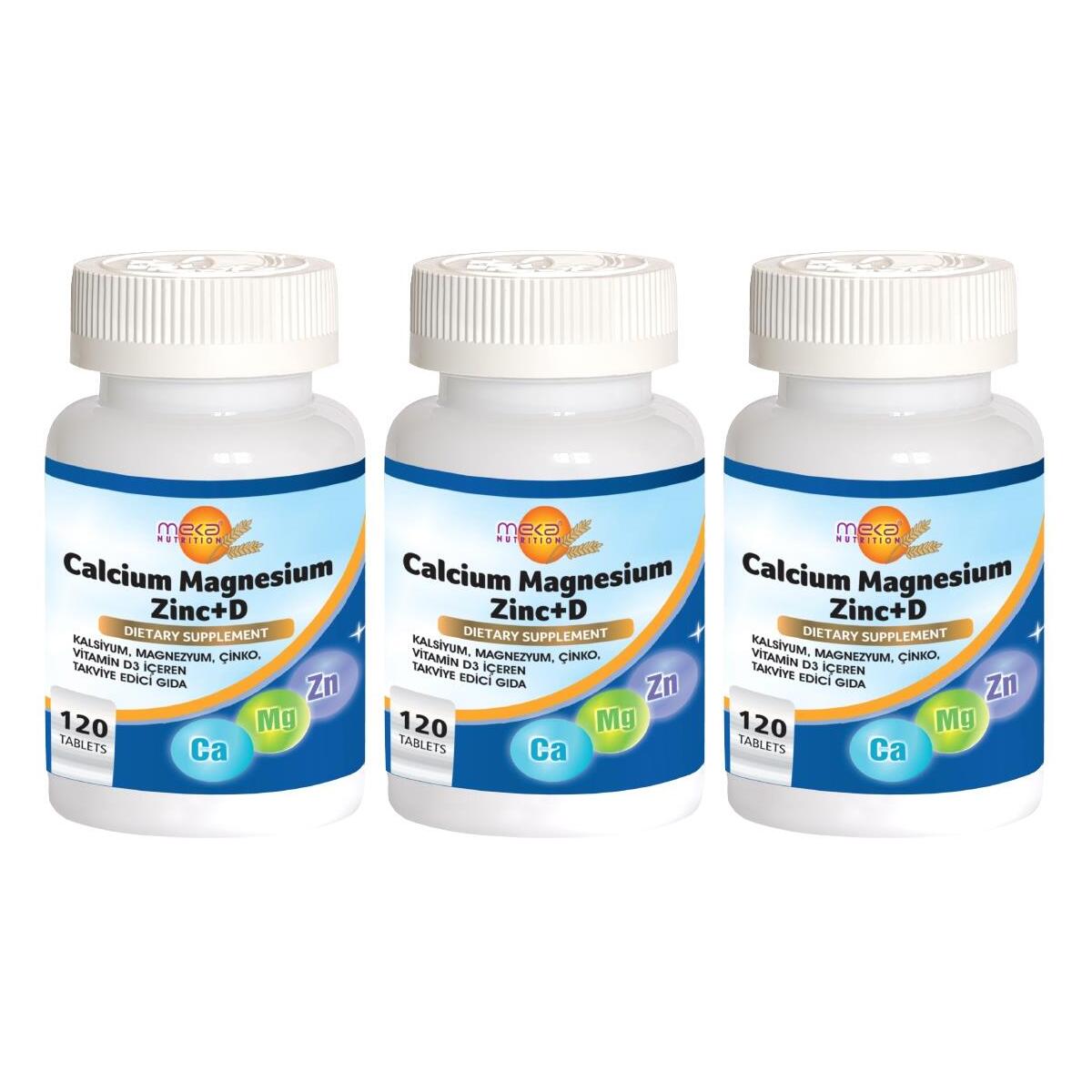 Meka Nutrition Kalsiyum Magnezyum Çinko D Vitamini 3X120 Tablet