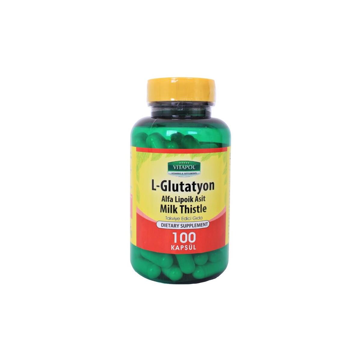 Vitapol L-Glutatyon 500 Mg 100 Kapsül Deve Dikeni Enginar Alfa Lipoik Asit L-Glutathione