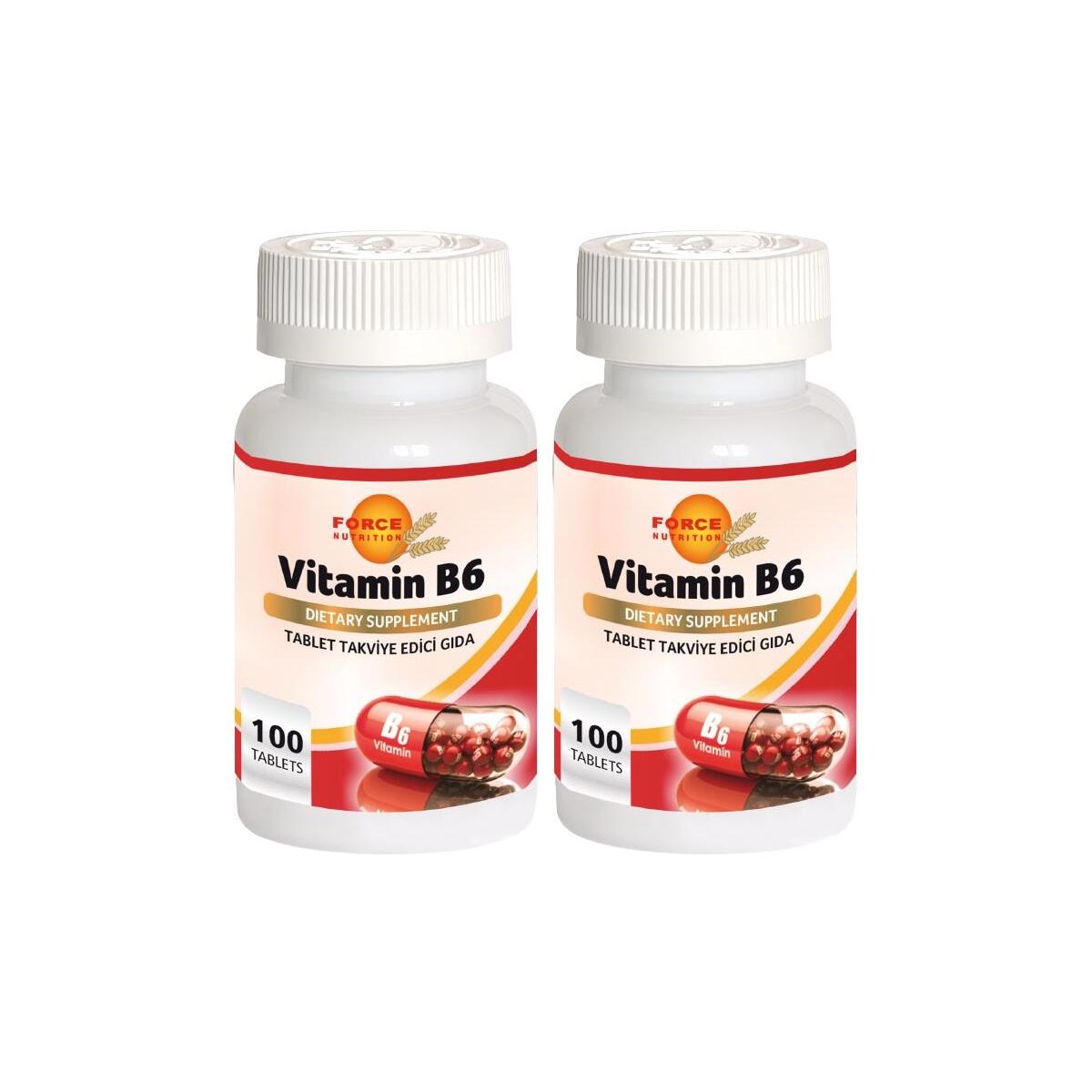Force Nutrition Vitamin B6 Vitamini 2X100 Tablet